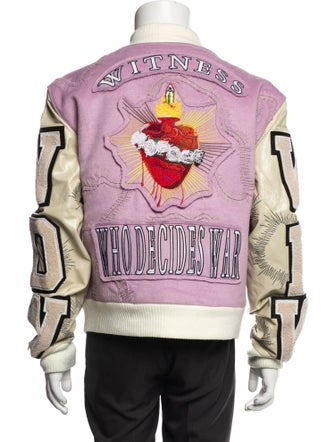 Who Decides War Patterned Bomber Jacket