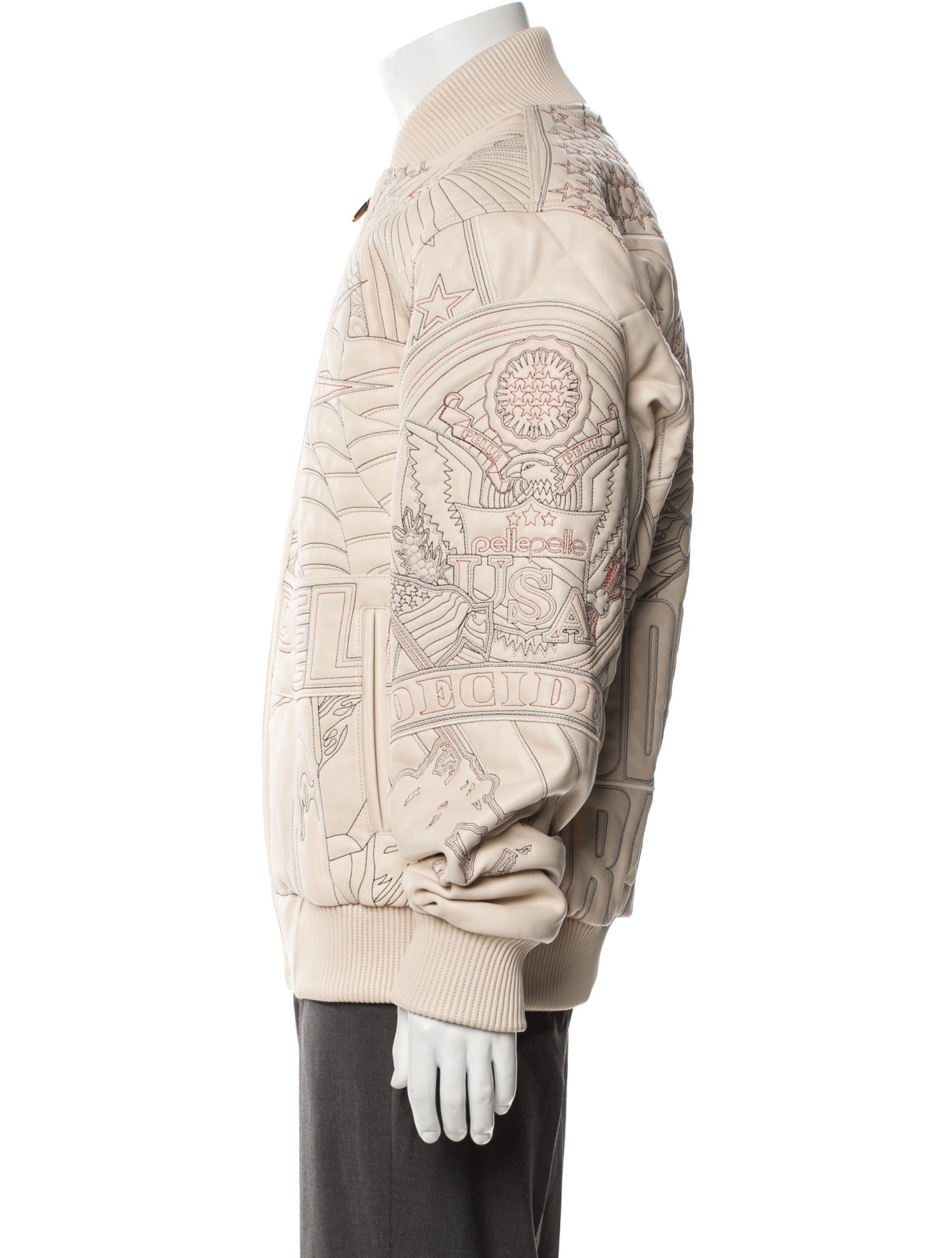 Who Decides War Leather Printed Bomber Jacket w/ Tags