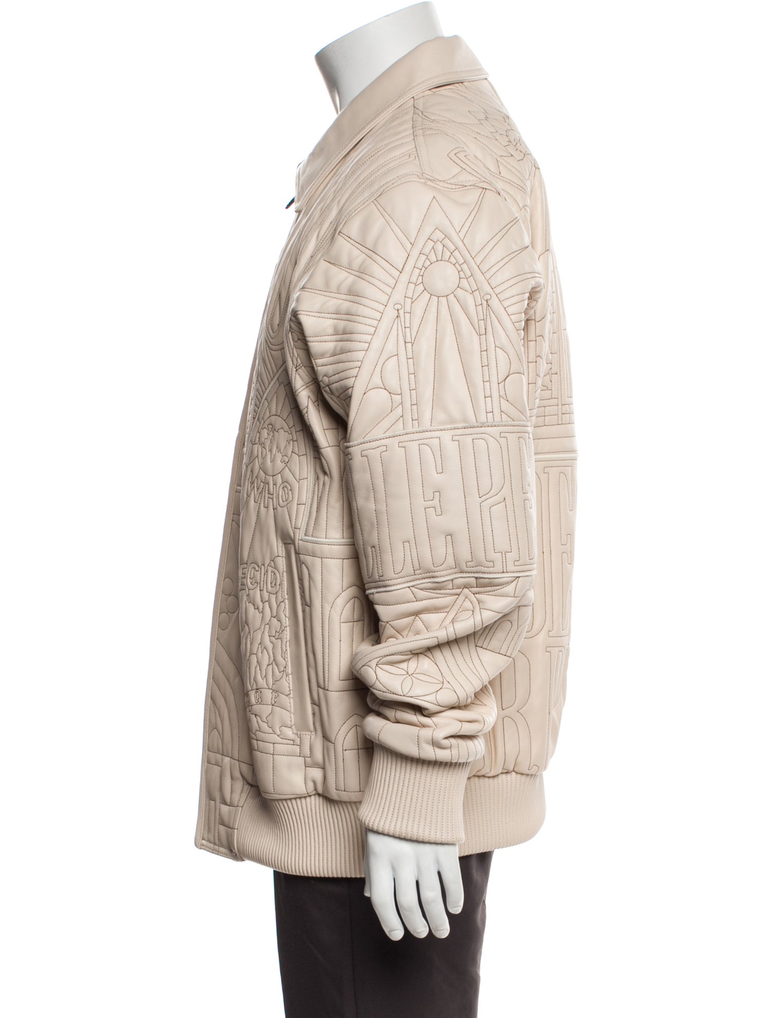 Who Decides War Leather Patterned Bomber Jacket