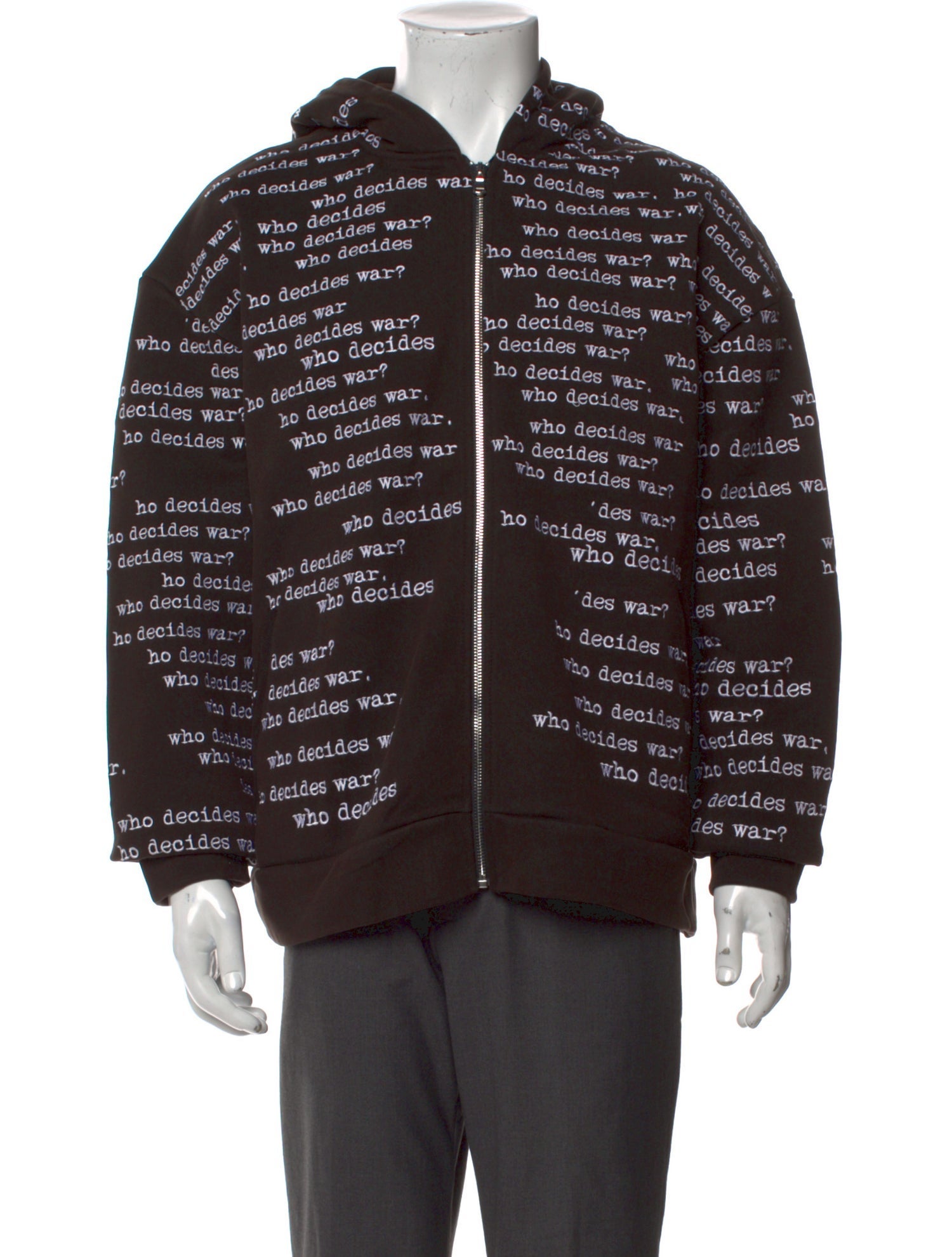 Who Decides War Printed V-Neck Hoodie