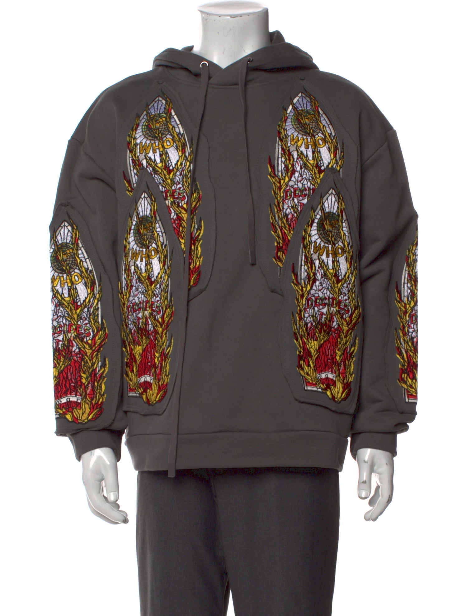 Who Decides War Graphic Print Crew Neck Hoodie