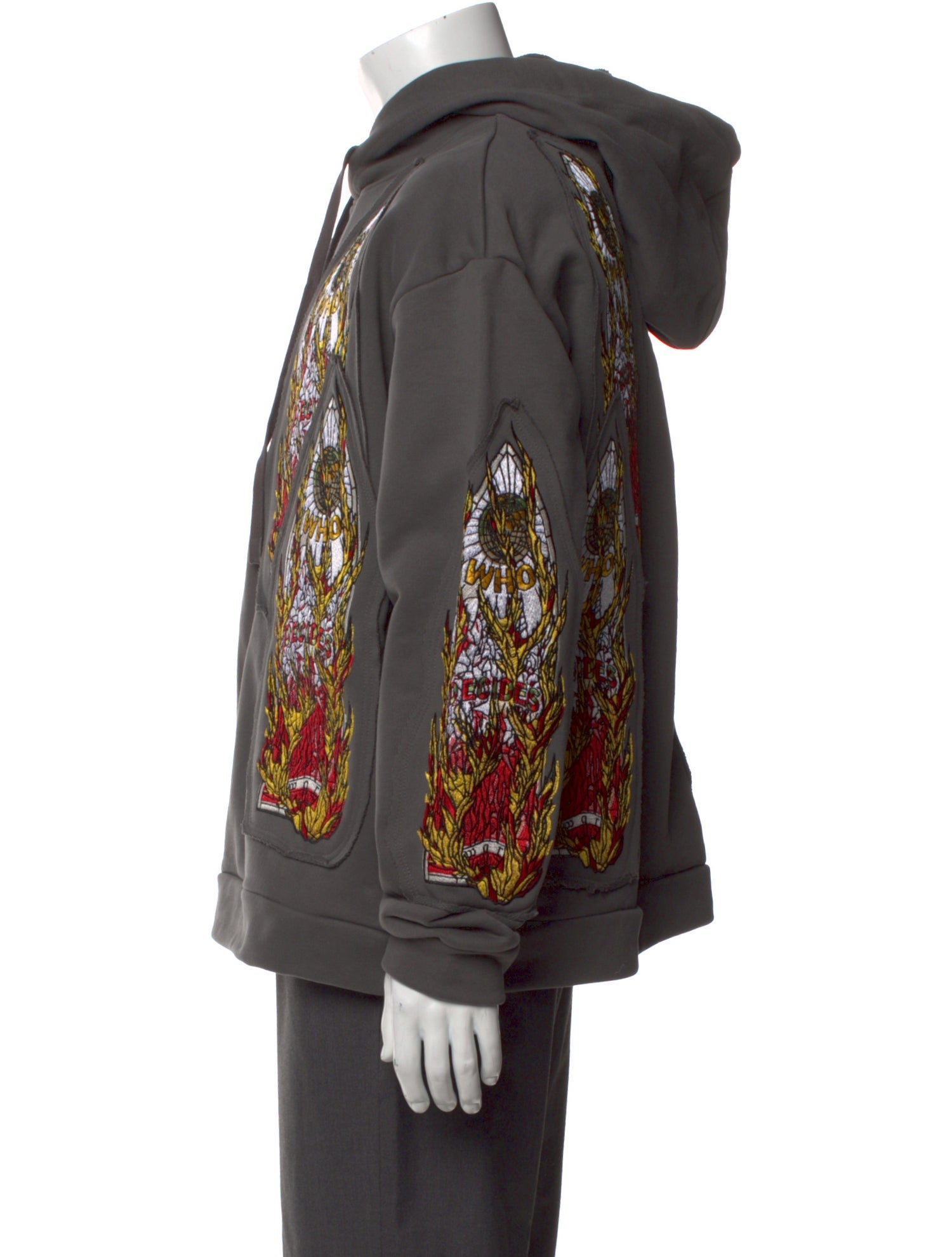 Who Decides War Graphic Print Crew Neck Hoodie