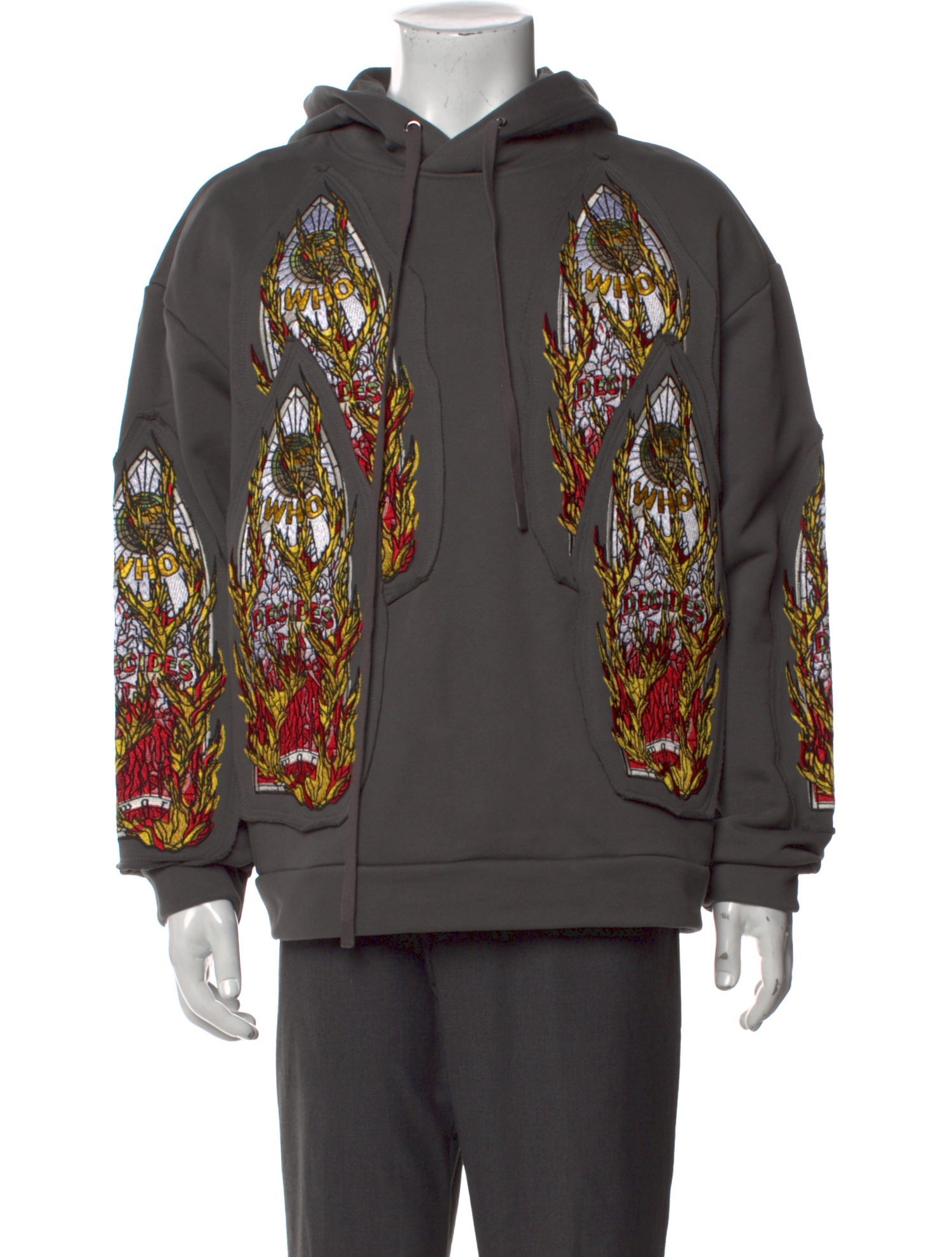 Who Decides War Graphic Print Crew Neck Hoodie