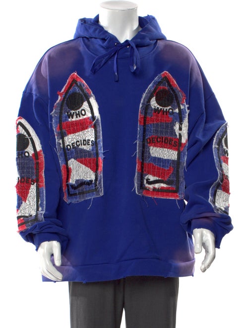 Who Decides War Graphic Print Crew Neck Hoodie