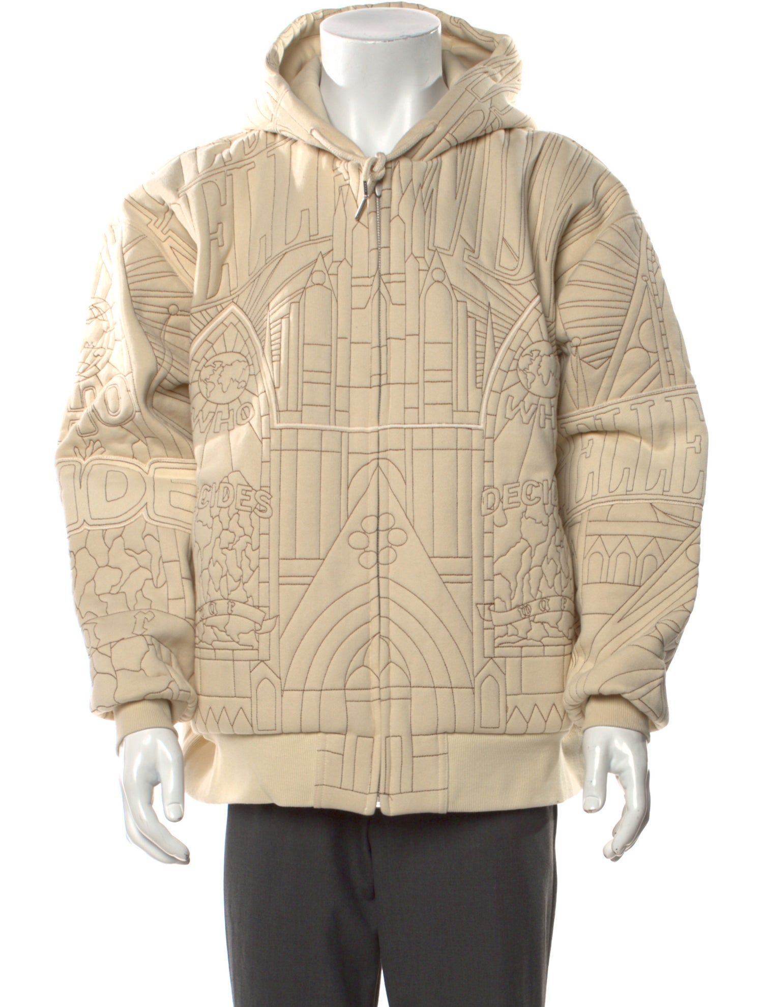 Who Decides War Patterned Crew Neck Hoodie