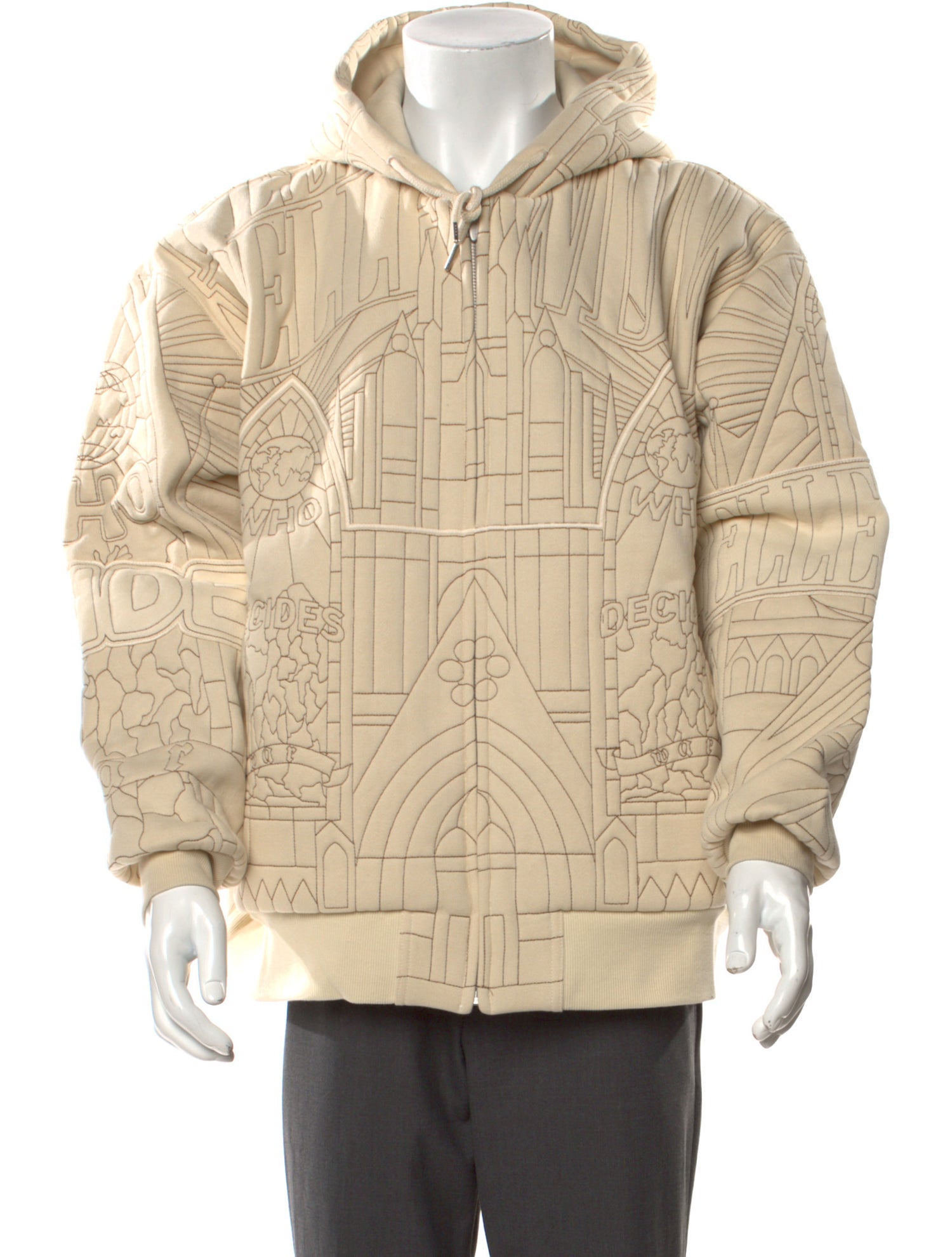 Who Decides War Patterned Crew Neck Hoodie