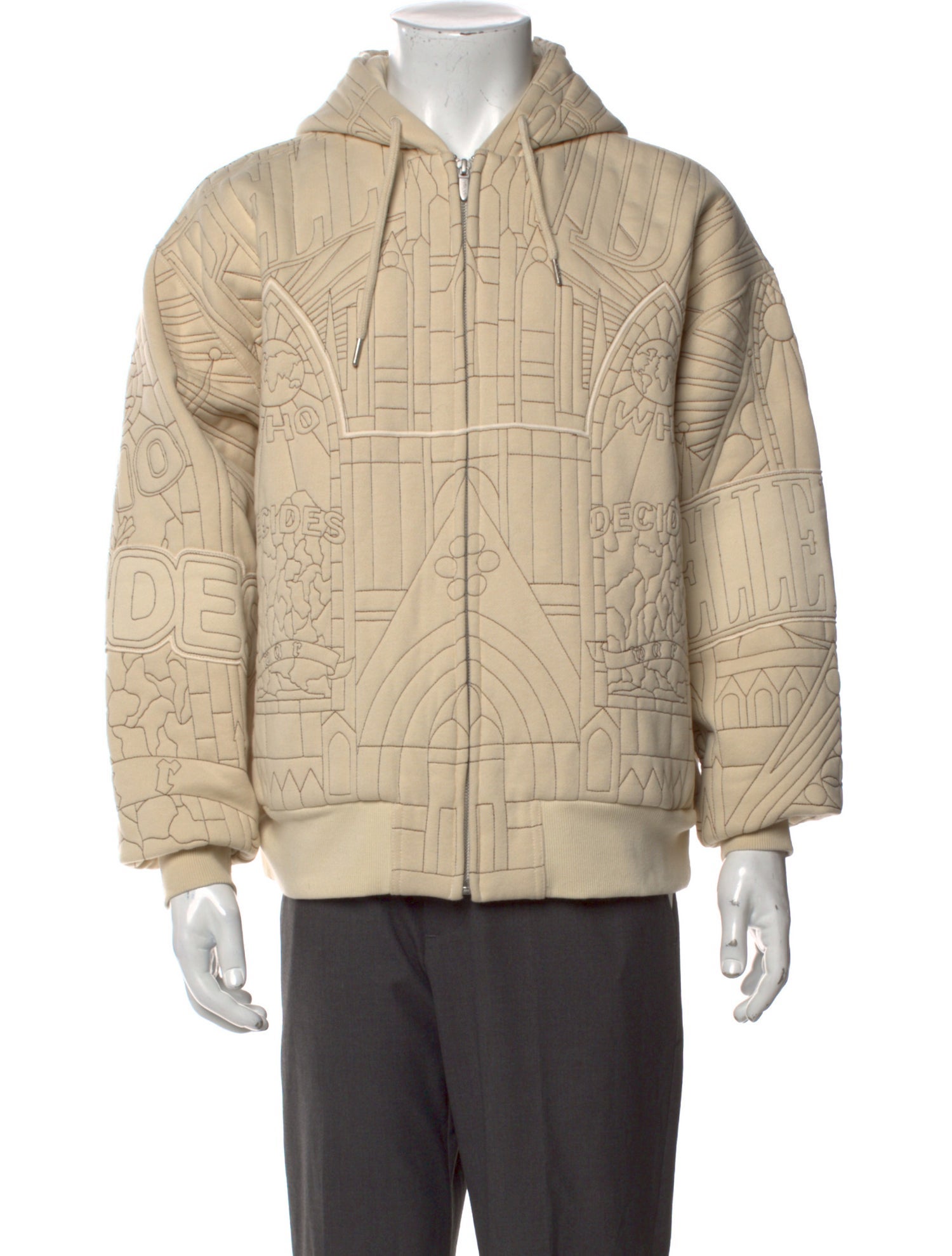 Who Decides War Patterned V-Neck Hoodie