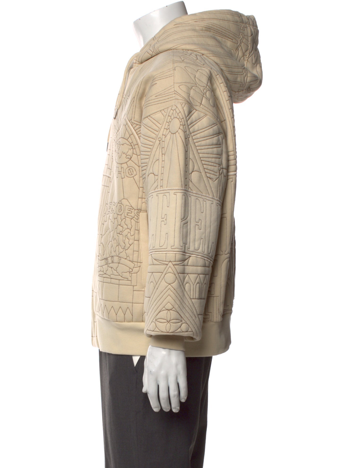 Who Decides War Patterned V-Neck Hoodie