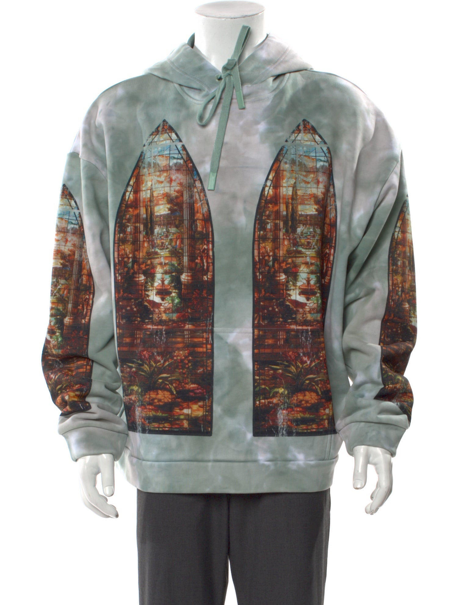 Who Decides War Graphic Print Mock Neck Hoodie