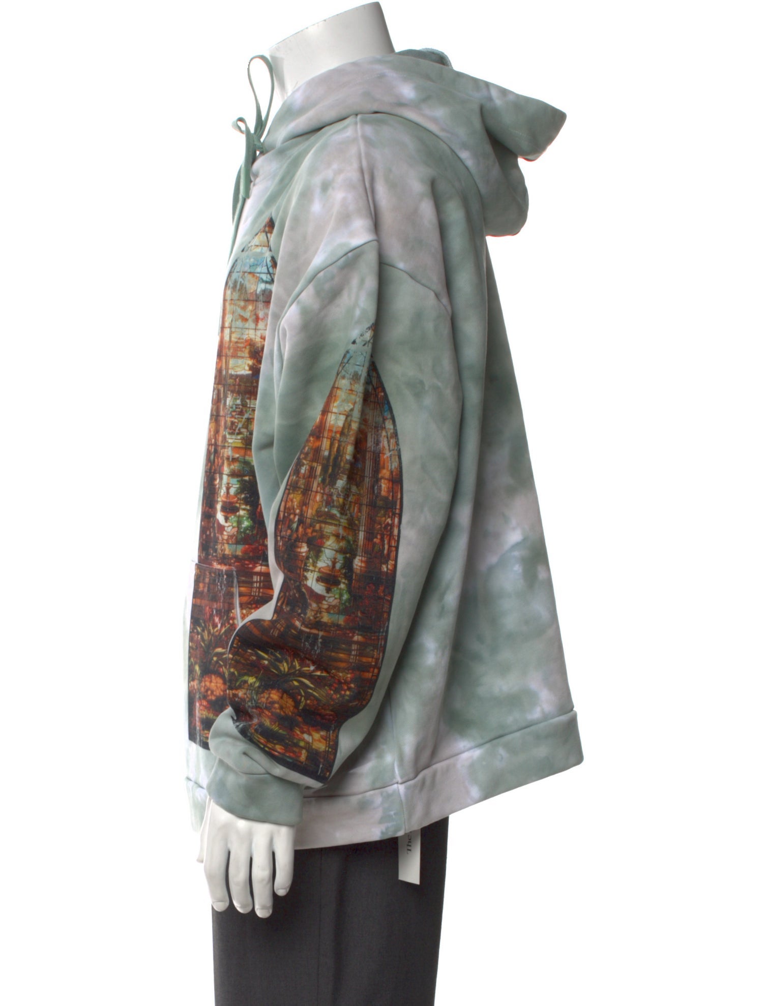 Who Decides War Graphic Print Mock Neck Hoodie