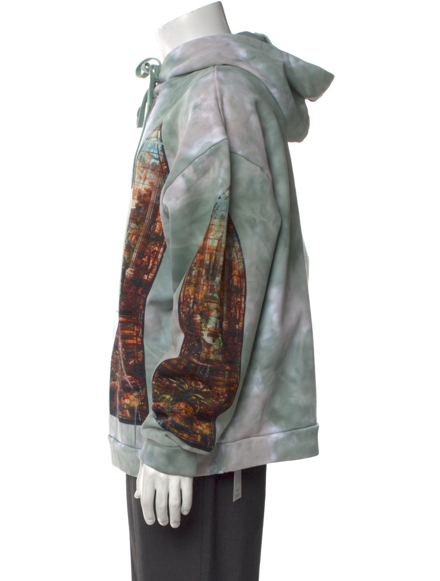 Who Decides War Graphic Print Mock Neck Hoodie