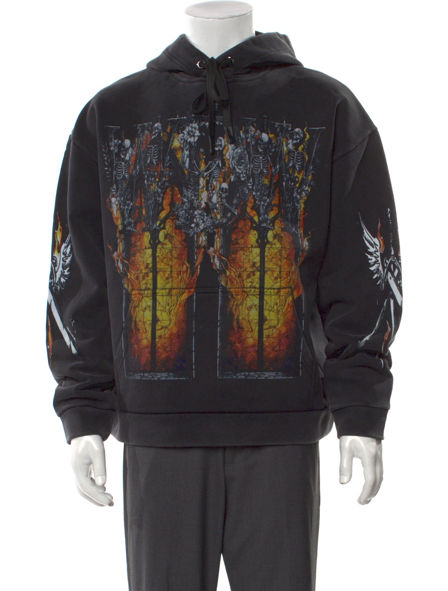 Who Decides War Graphic Print Crew Neck Hoodie