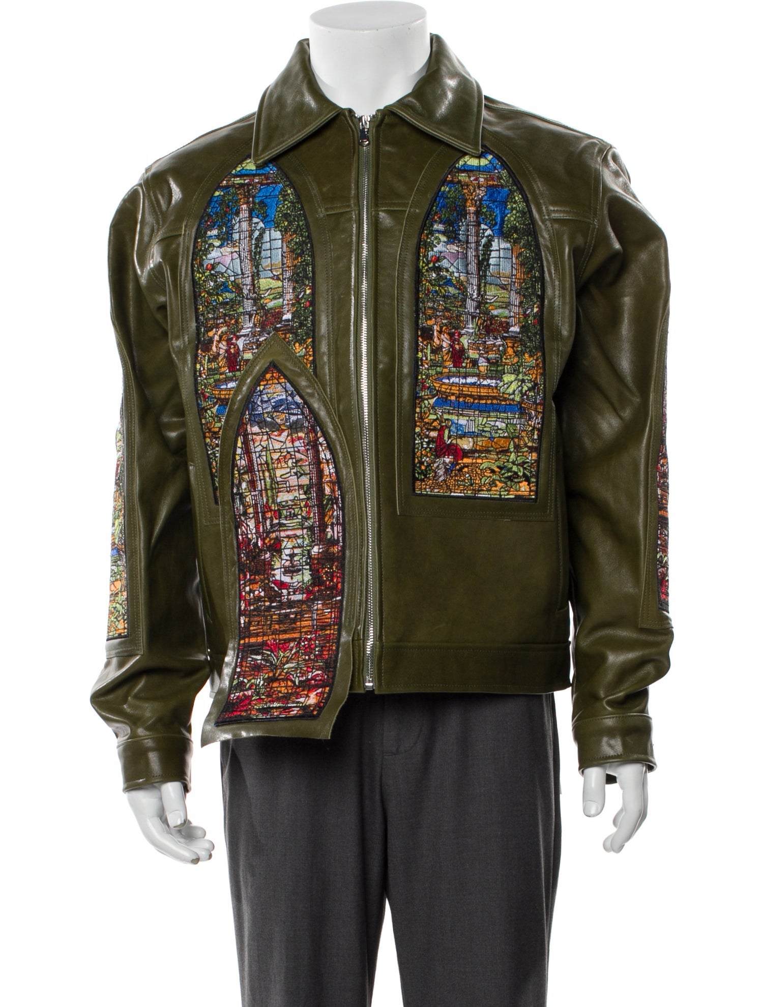 Who Decides War Leather Printed Moto Jacket w/ Tags