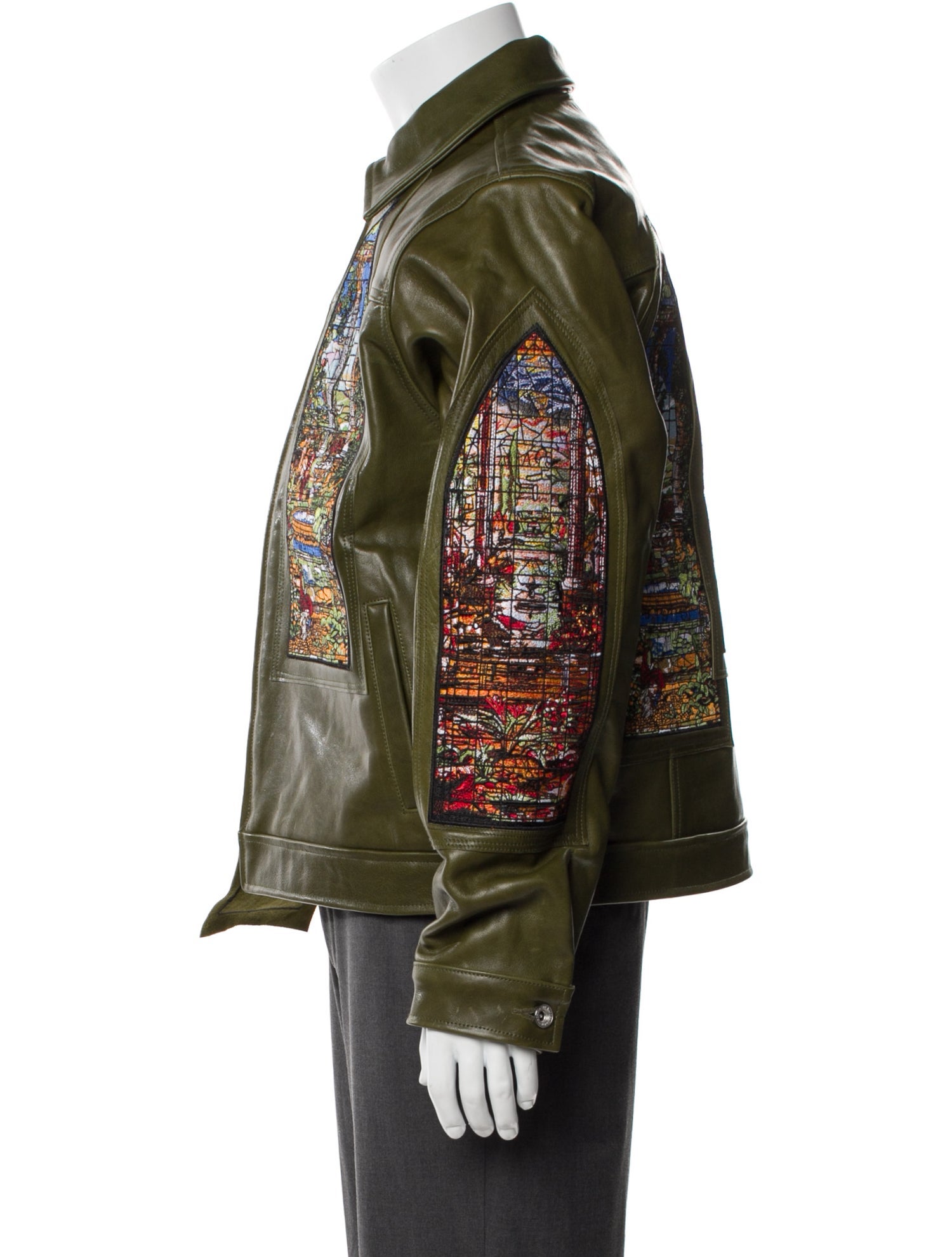 Who Decides War Leather Printed Moto Jacket w/ Tags