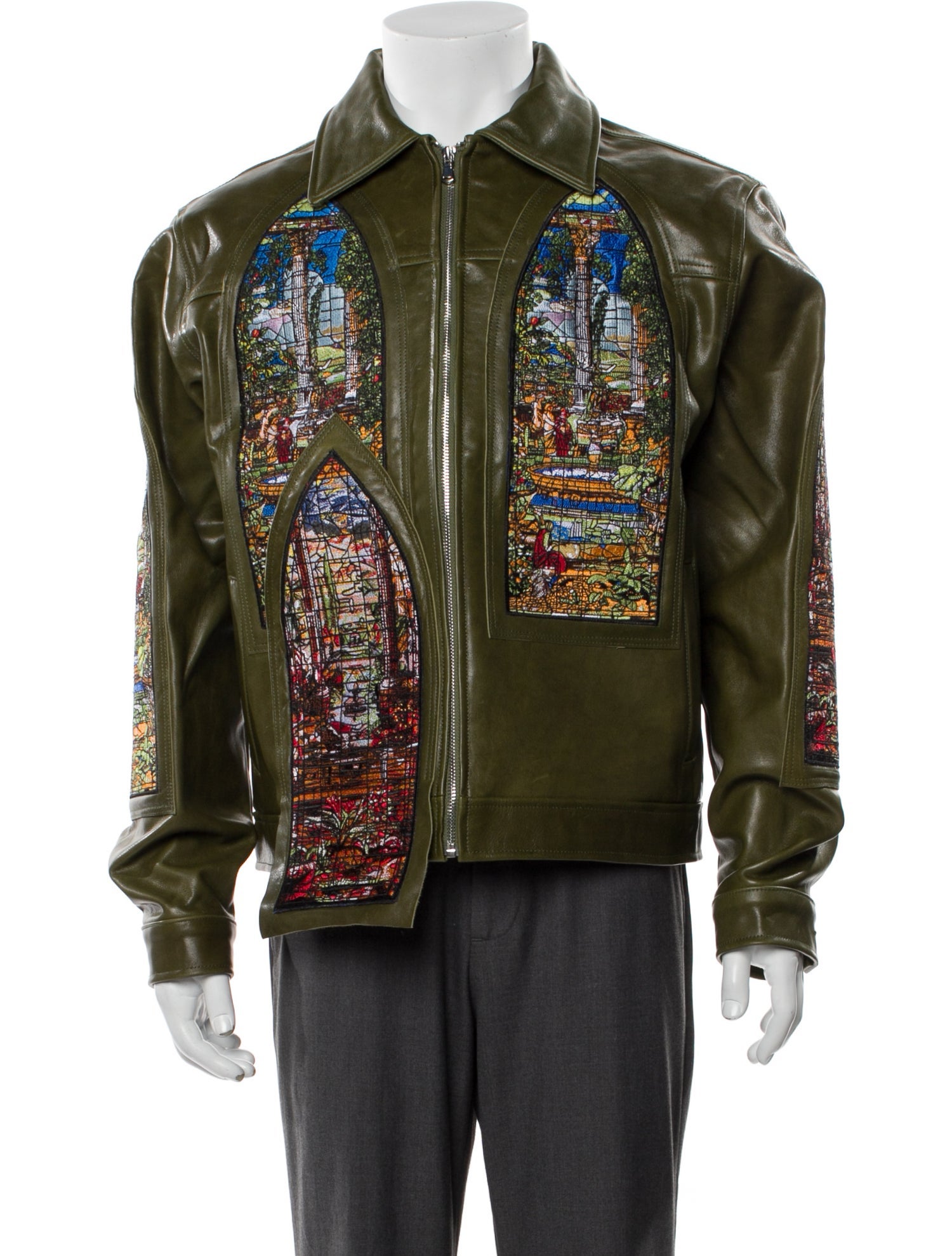 Who Decides War Leather Printed Moto Jacket w/ Tags