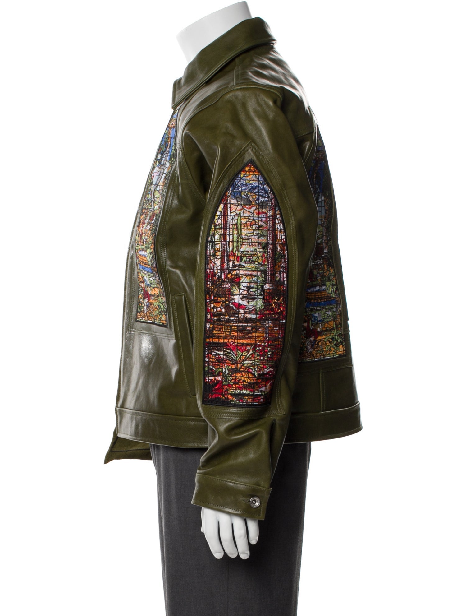 Who Decides War Leather Printed Moto Jacket w/ Tags