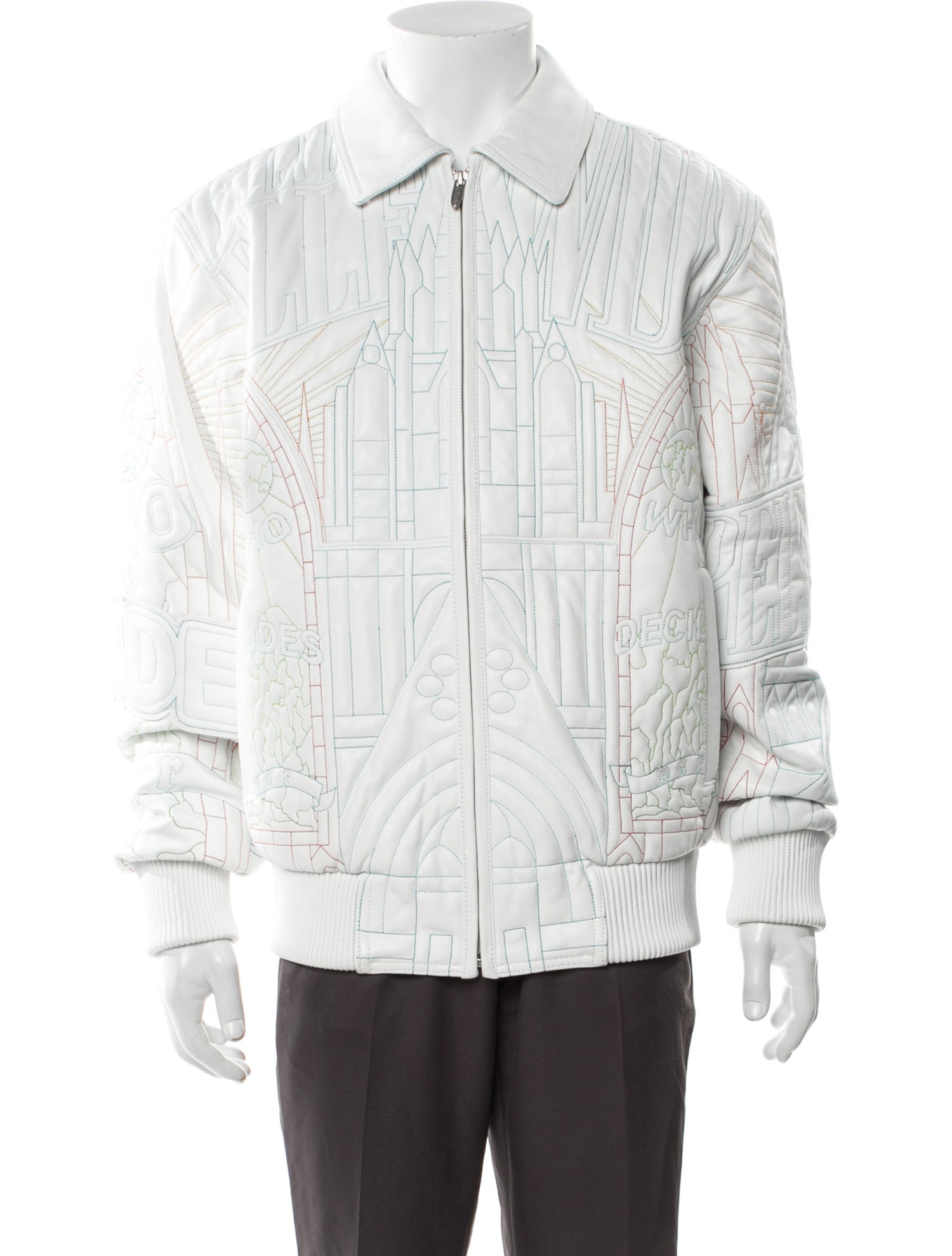 Who Decides War Leather Graphic Print Denim Jacket w/ Tags