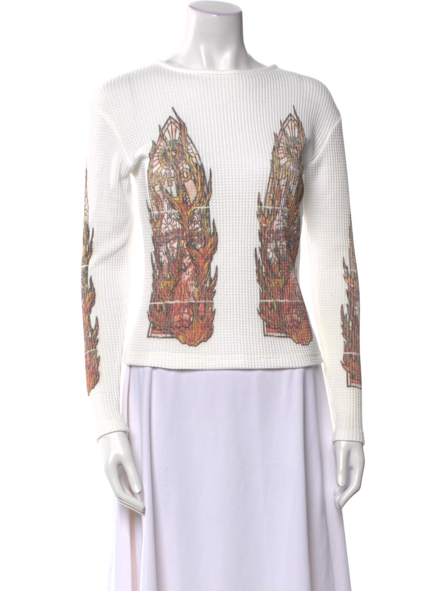 Who Decides War Graphic Print Bateau Neckline Top w/ Tags