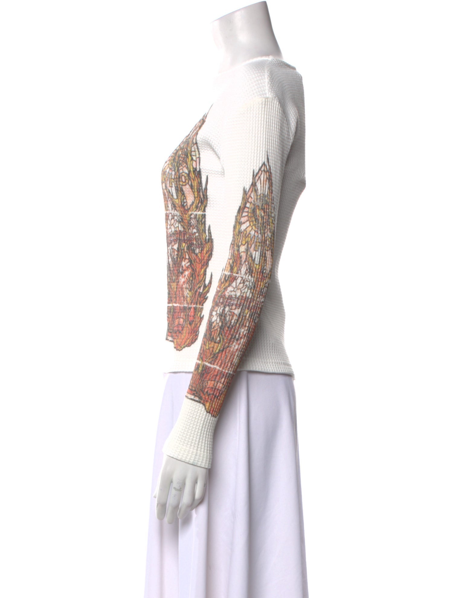 Who Decides War Graphic Print Bateau Neckline Top w/ Tags