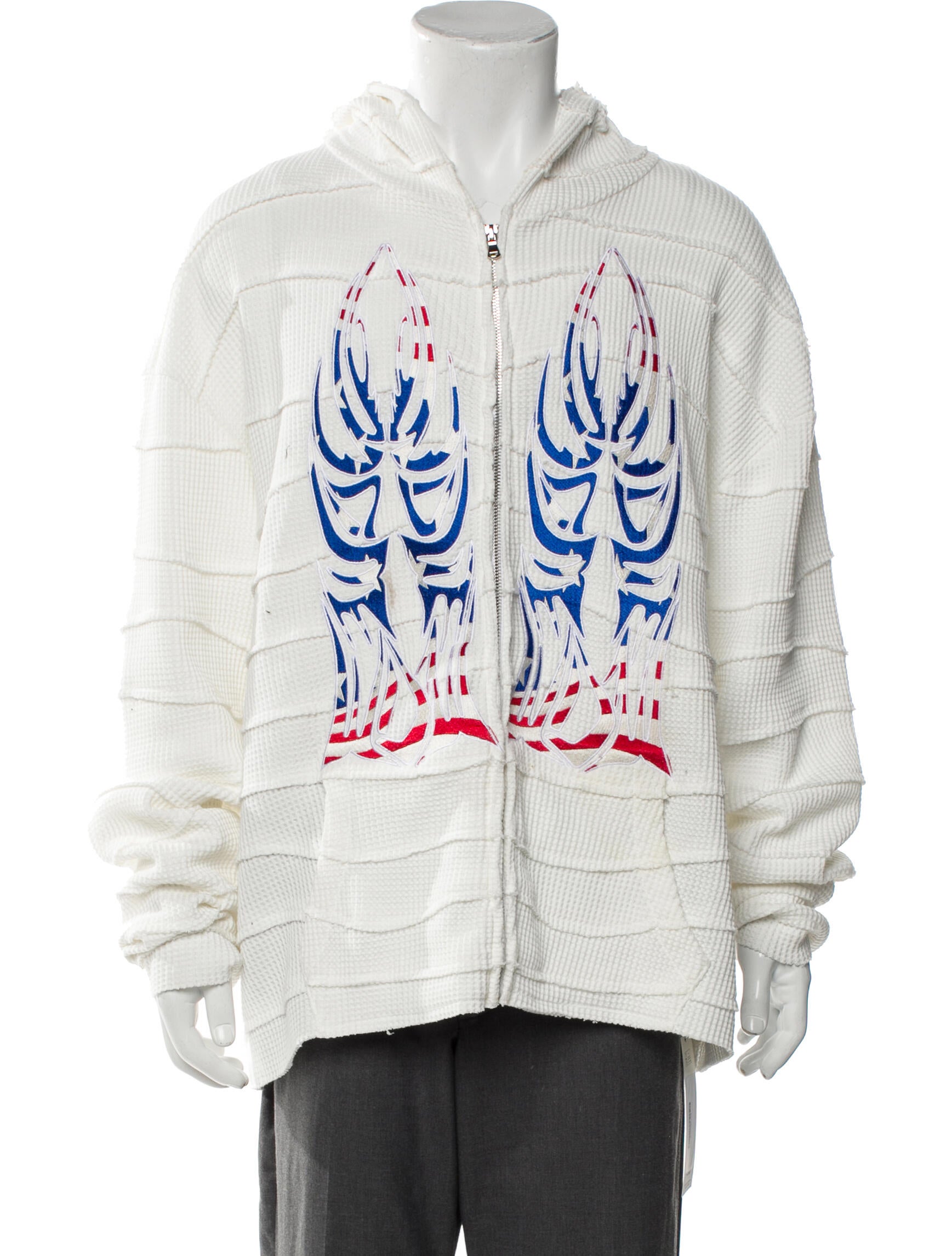 Who Decides War Patterned V-Neck Hoodie