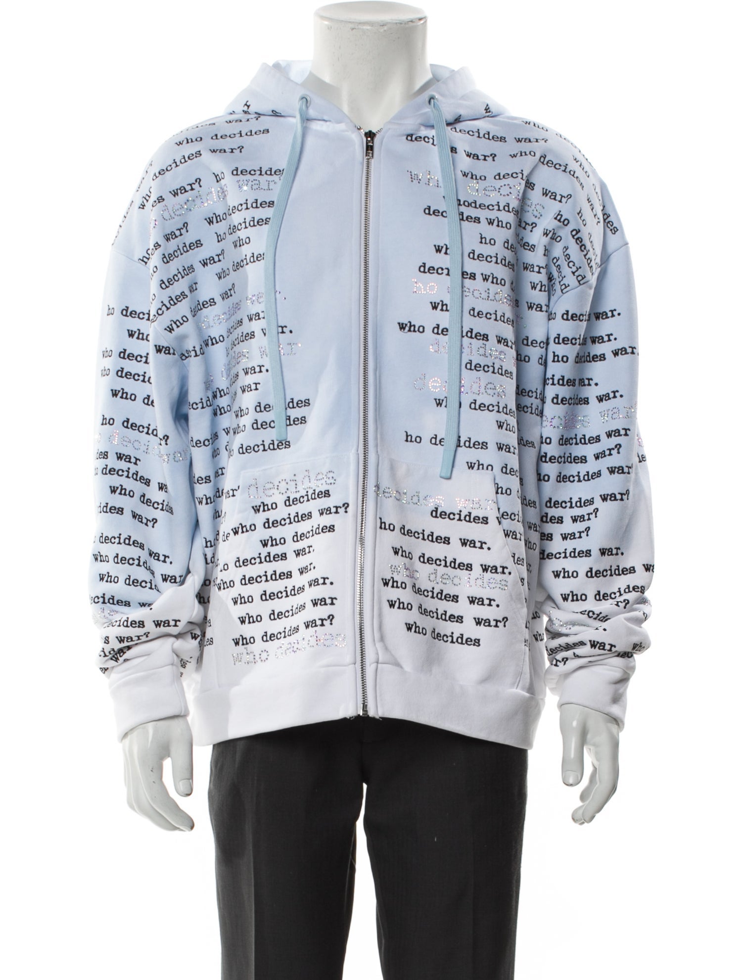 Who Decides War Graphic Print Crew Neck Hoodie