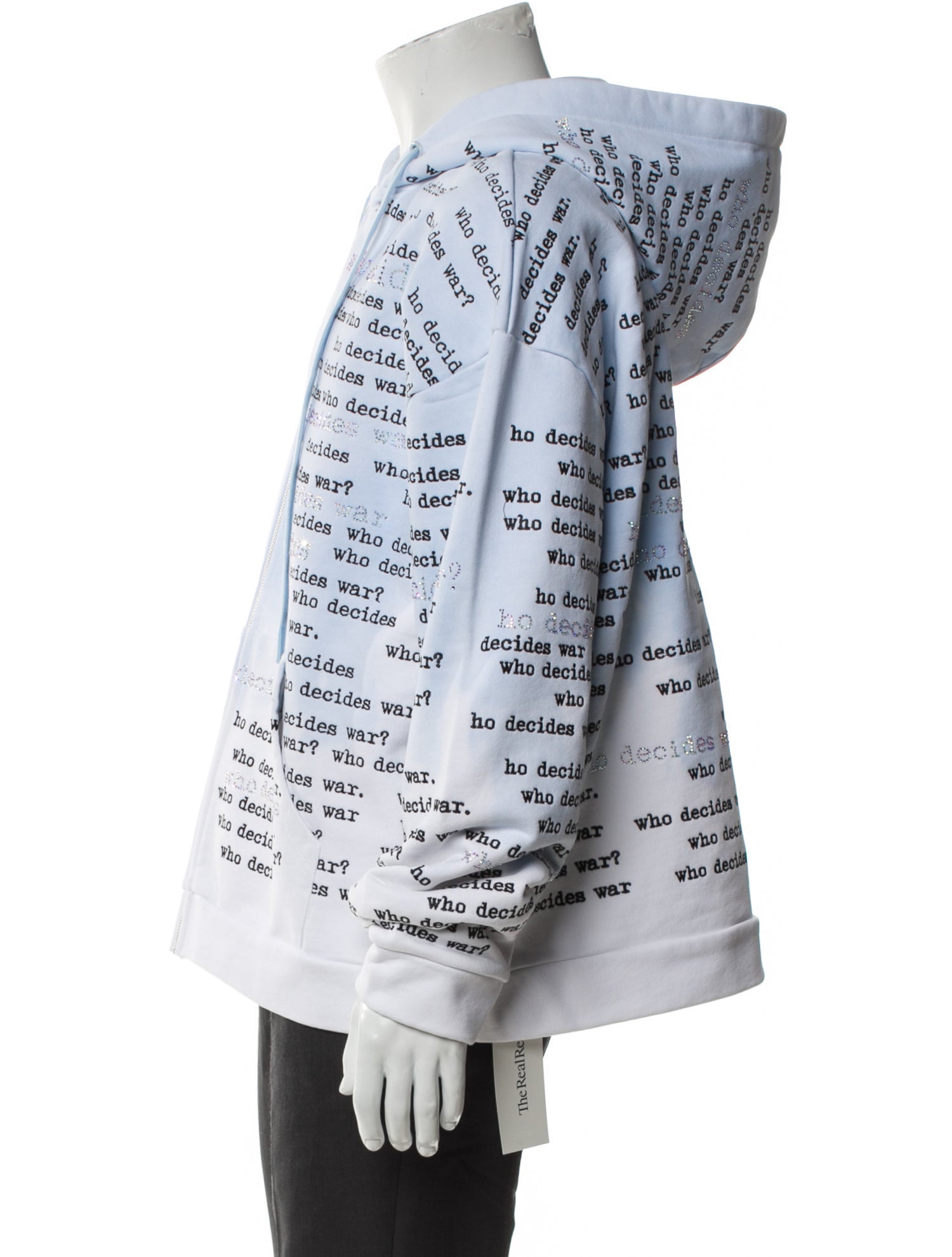 Who Decides War Graphic Print Crew Neck Hoodie