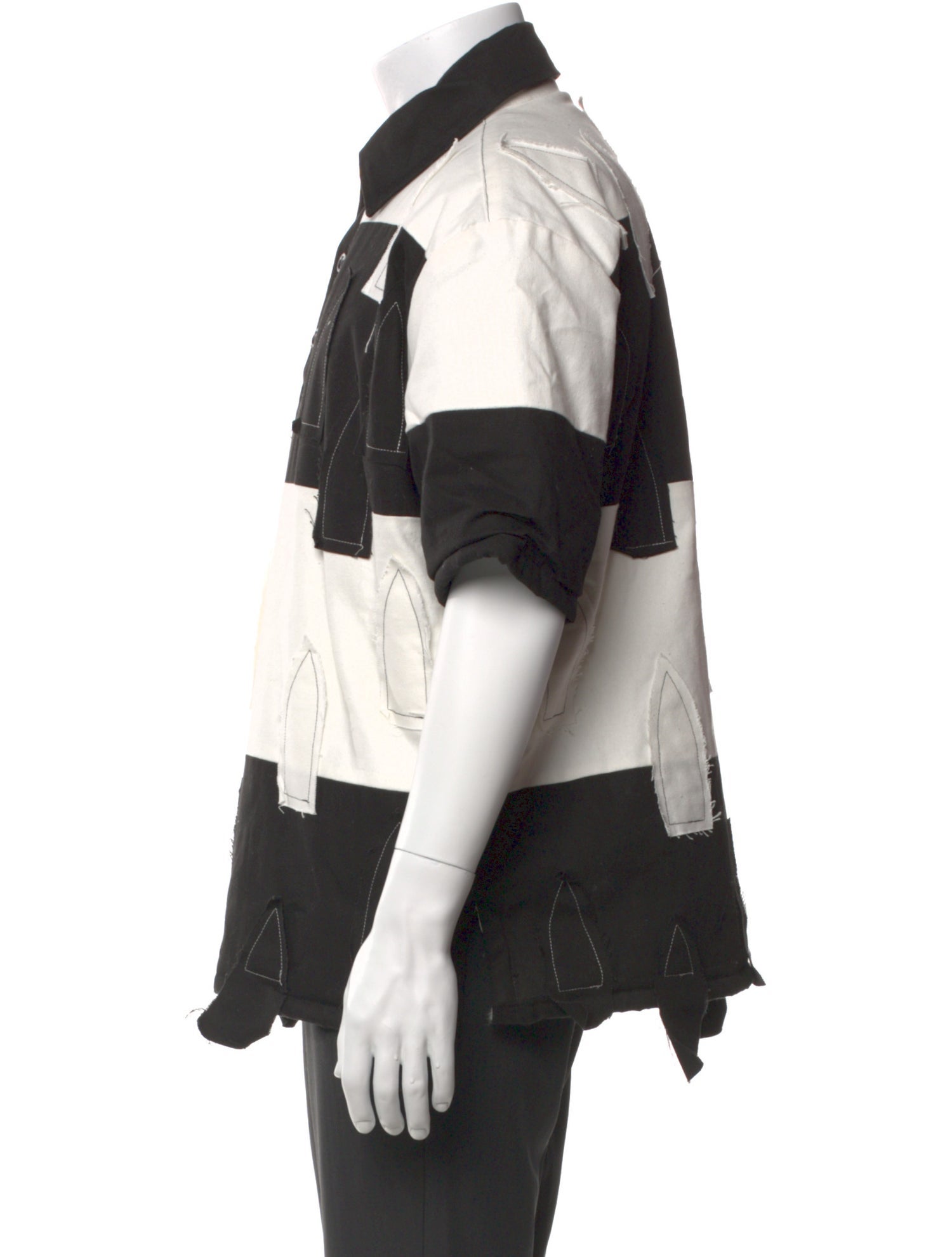 Who Decides War Colorblock Pattern Short Sleeve Shirt