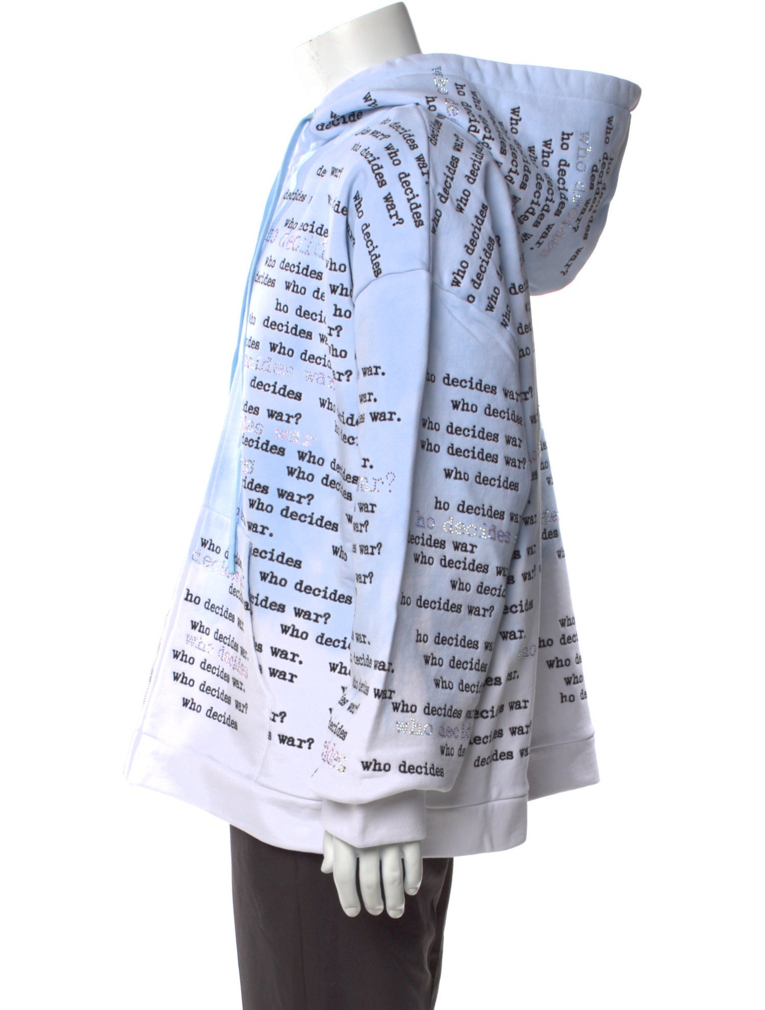 Who Decides War Printed Crew Neck Hoodie w/ Tags