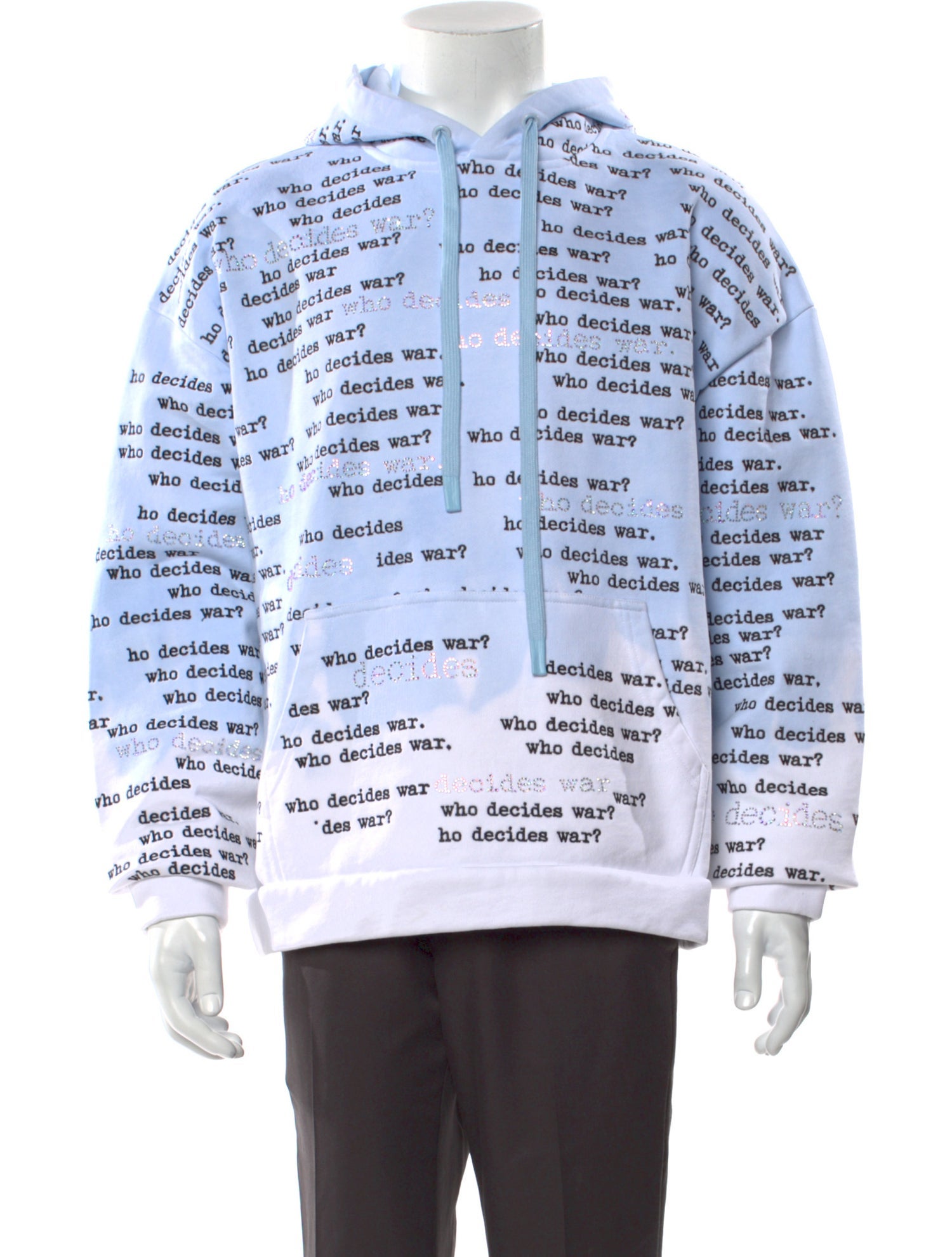 Who Decides War Printed Crew Neck Hoodie