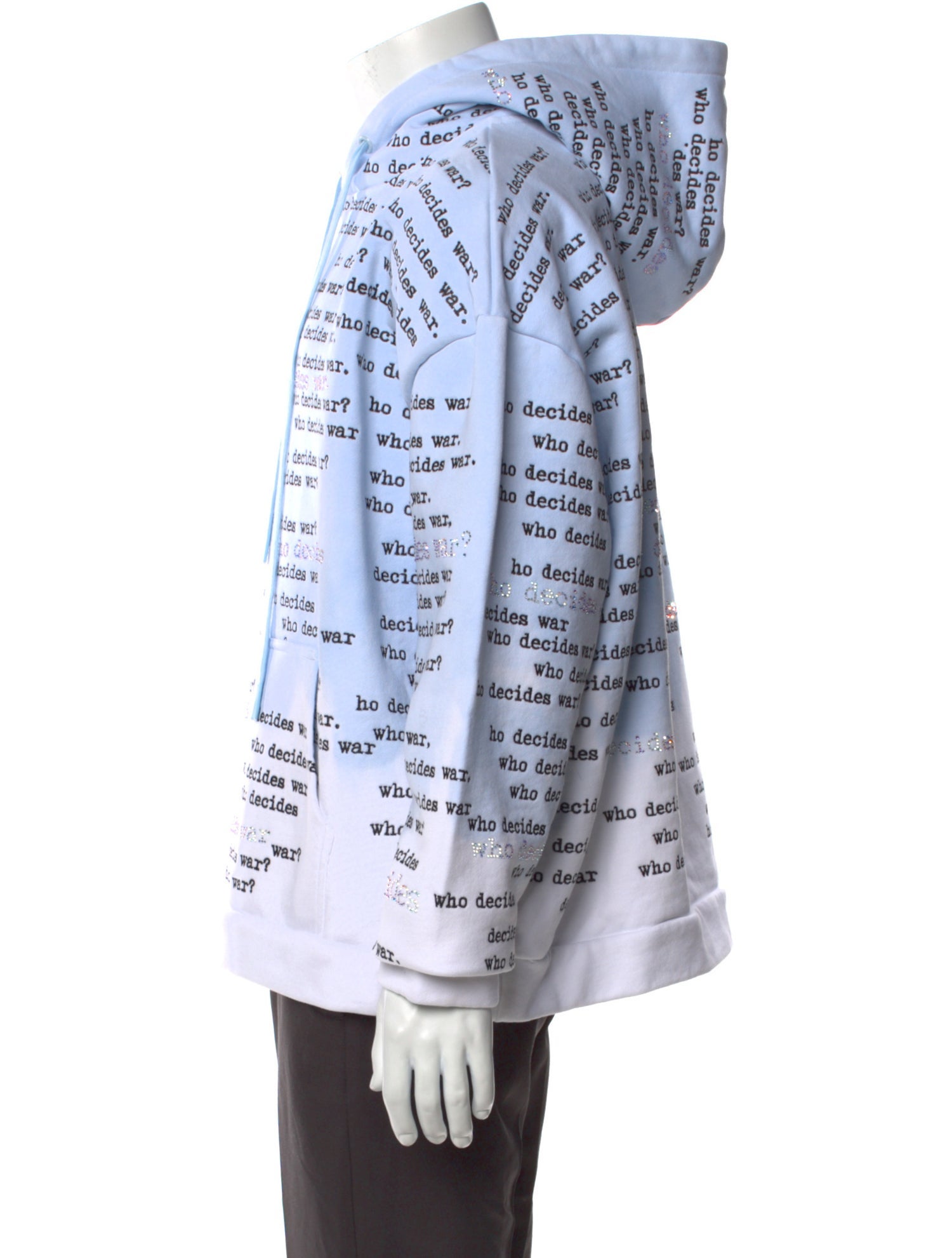 Who Decides War Printed Crew Neck Hoodie