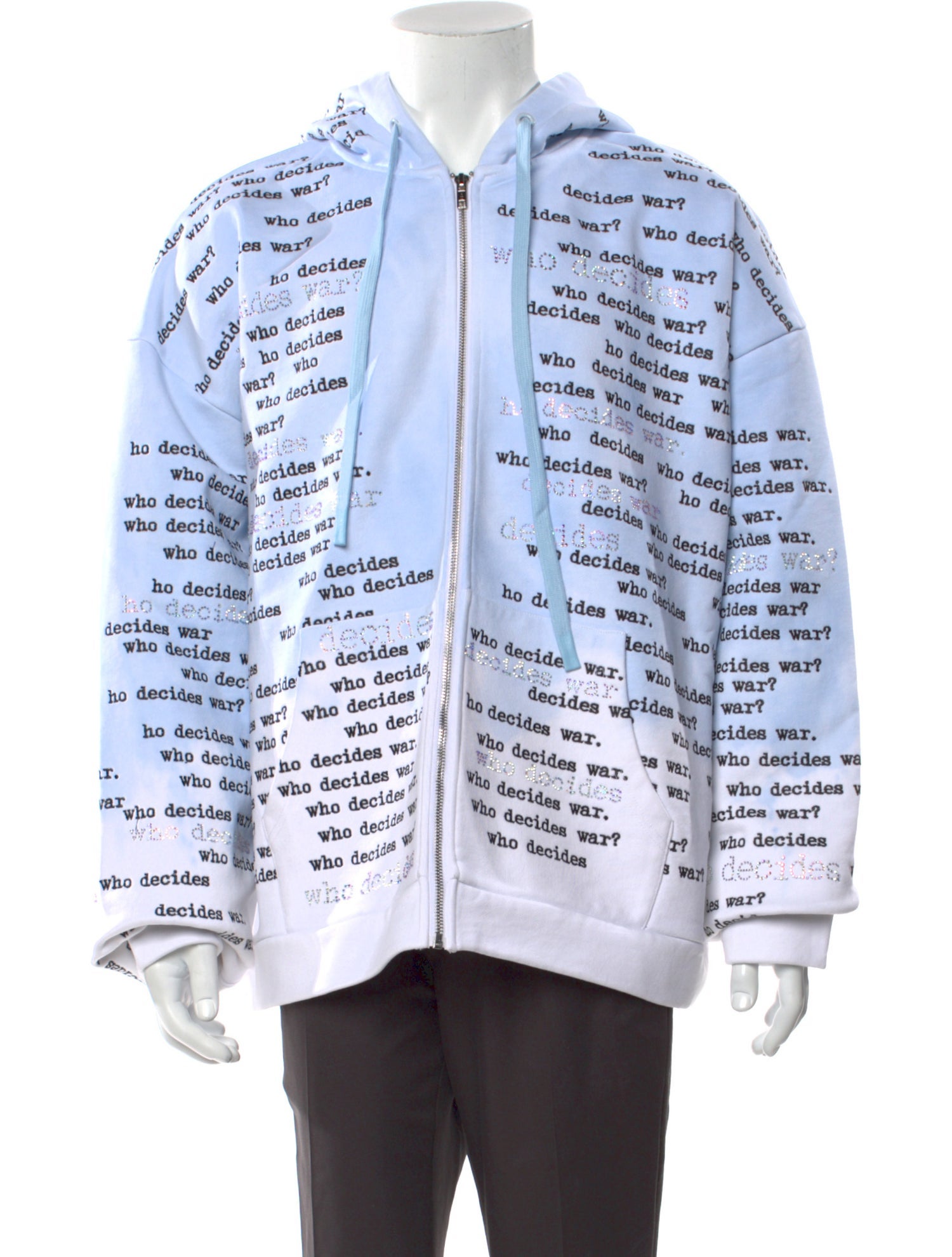 Who Decides War Graphic Print Crew Neck Hoodie w/ Tags