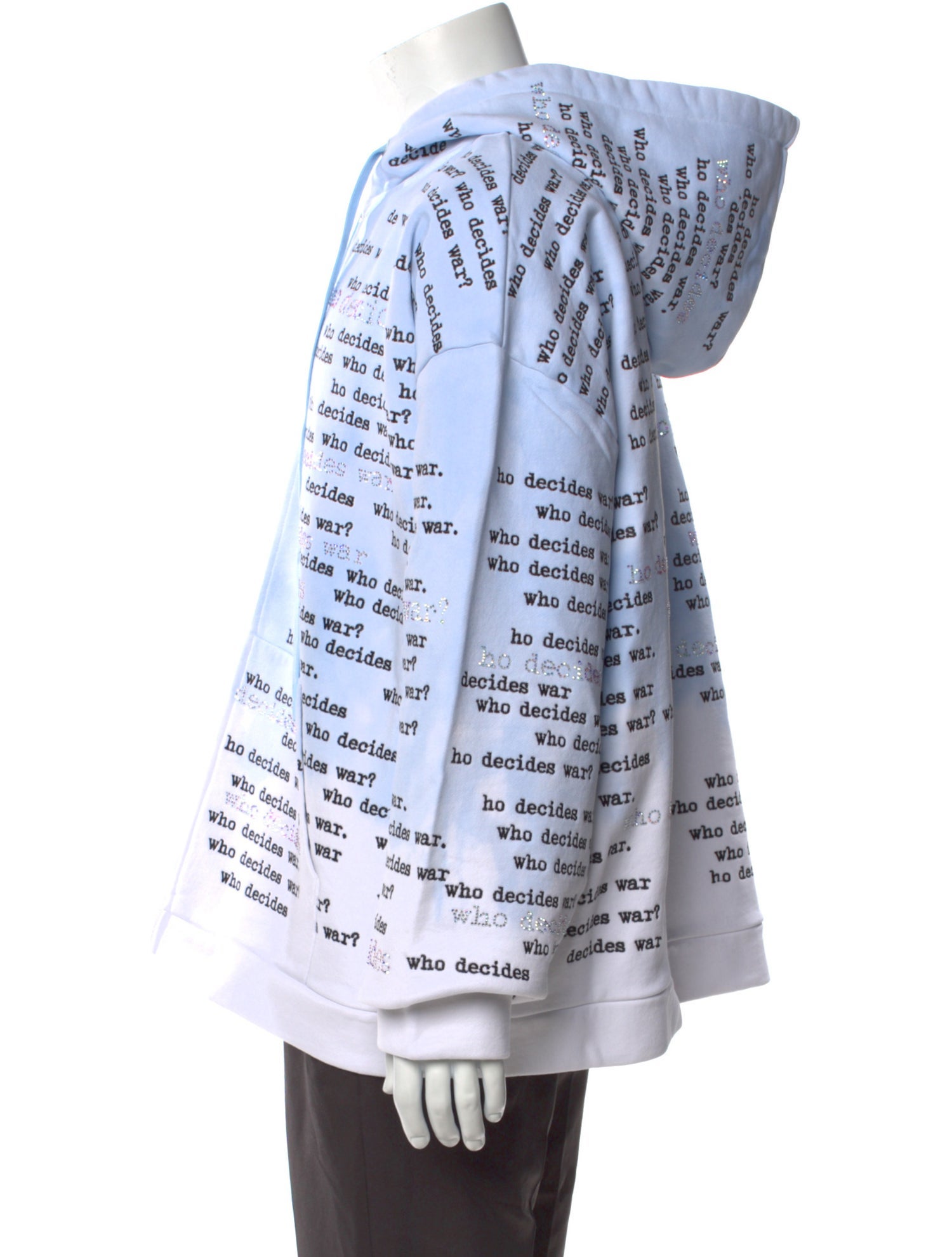 Who Decides War Graphic Print Crew Neck Hoodie w/ Tags