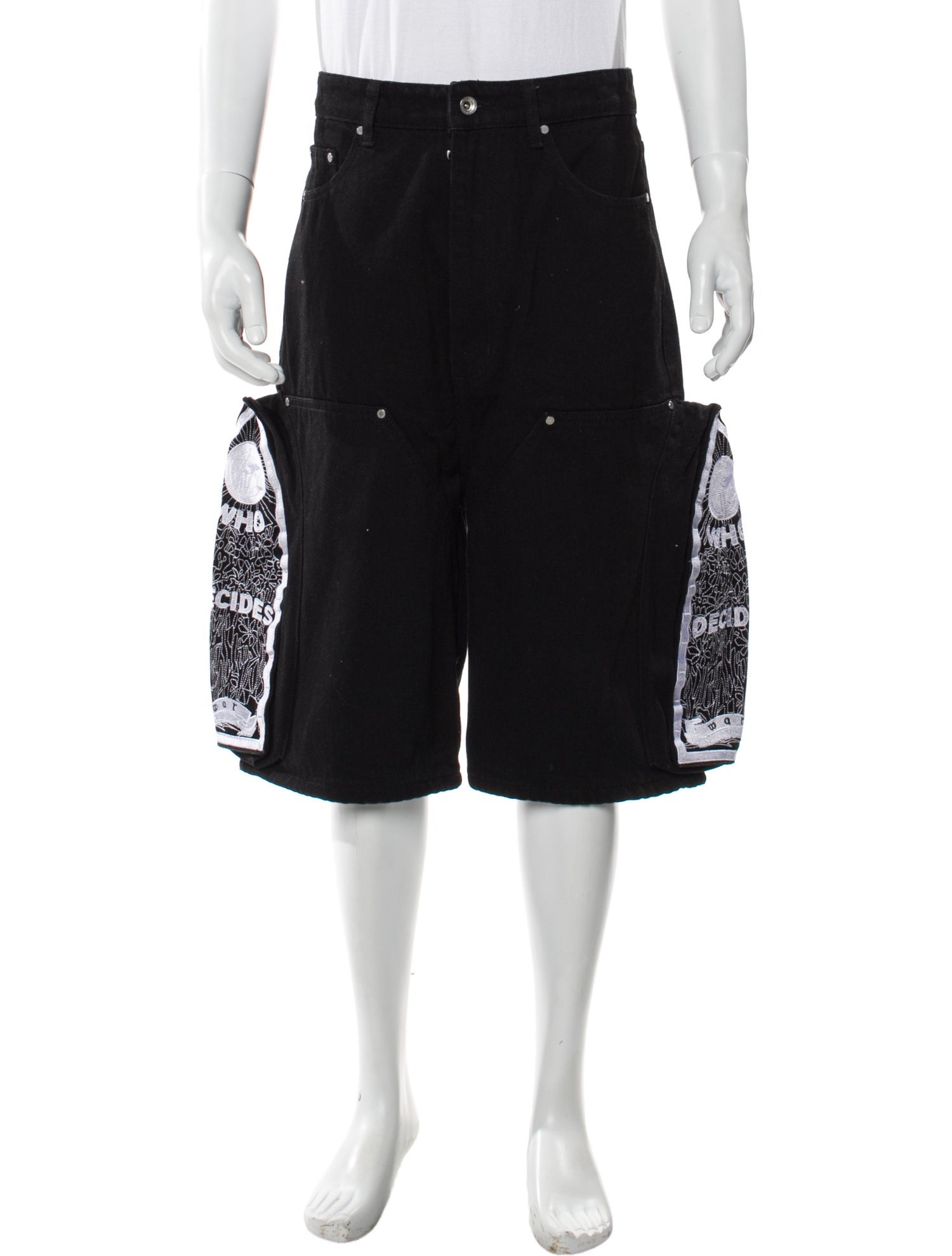 Who Decides War Graphic Print Denim Shorts w/ Tags