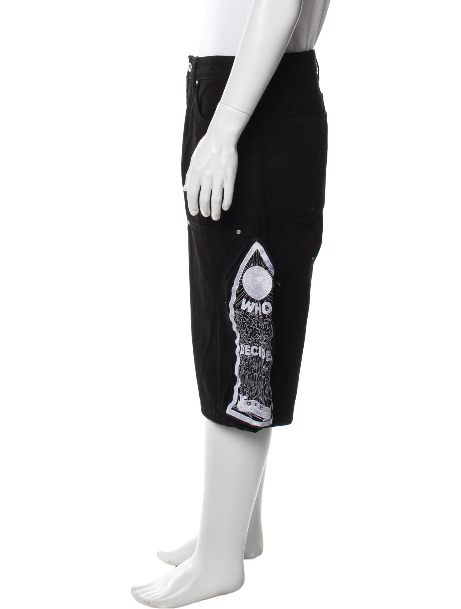 Who Decides War Graphic Print Denim Shorts w/ Tags