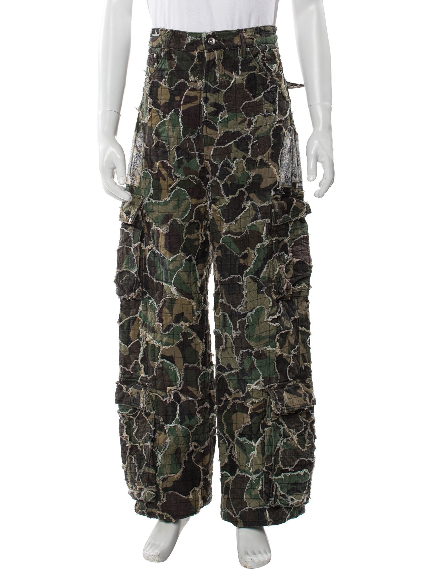 Who Decides War Camouflage Print Cargo Pants