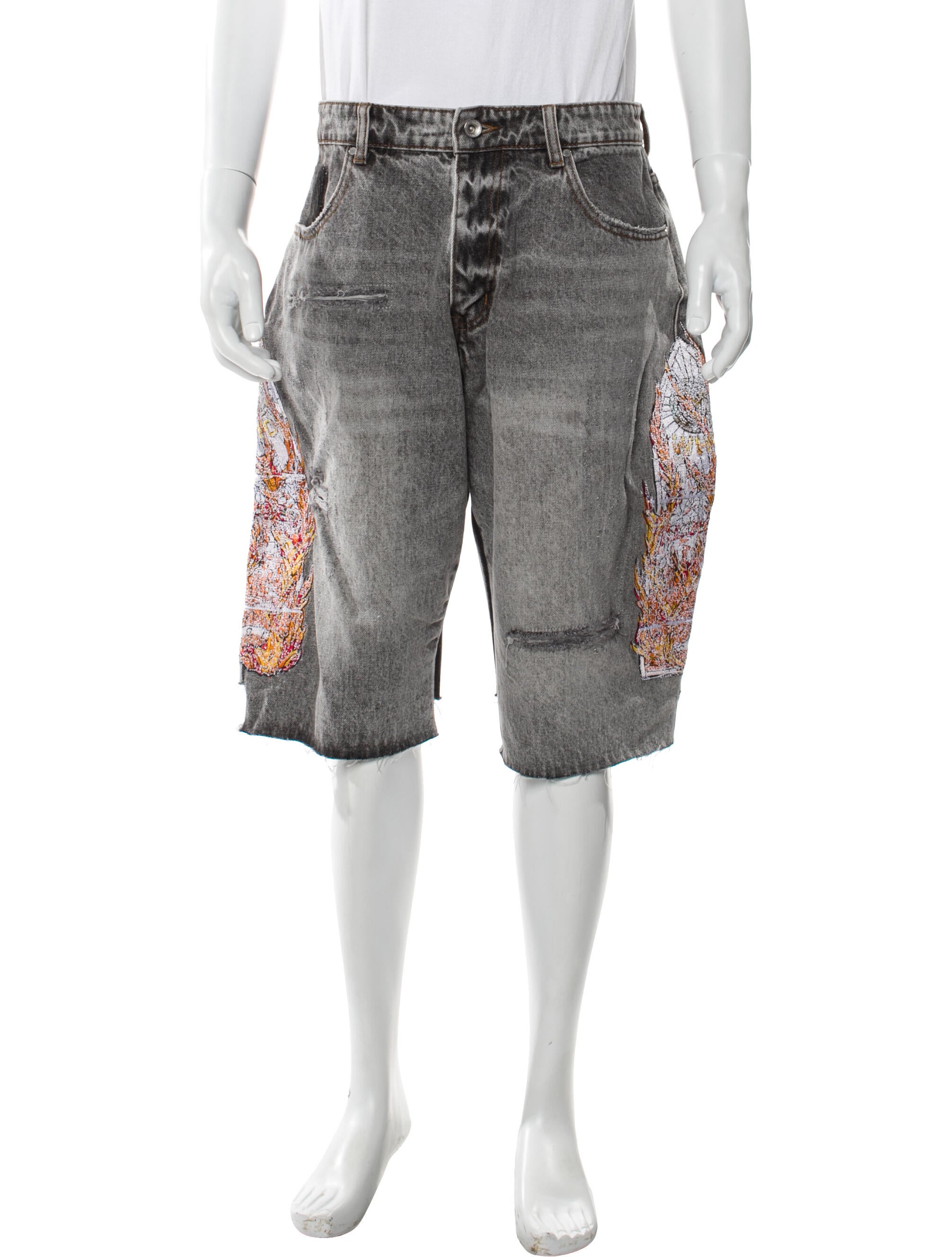 Who Decides War Graphic Print Denim Shorts w/ Tags