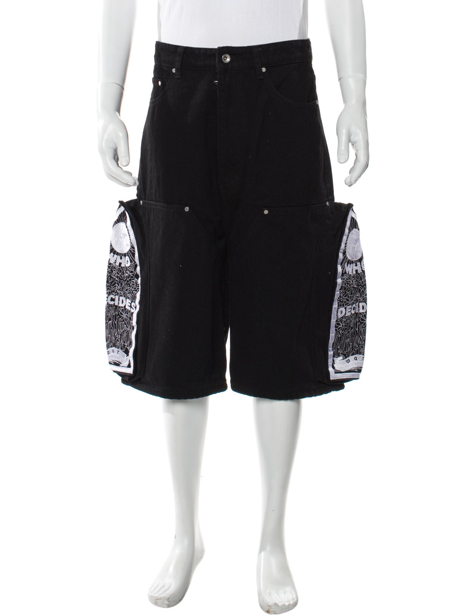 Who Decides War Graphic Print Denim Shorts w/ Tags