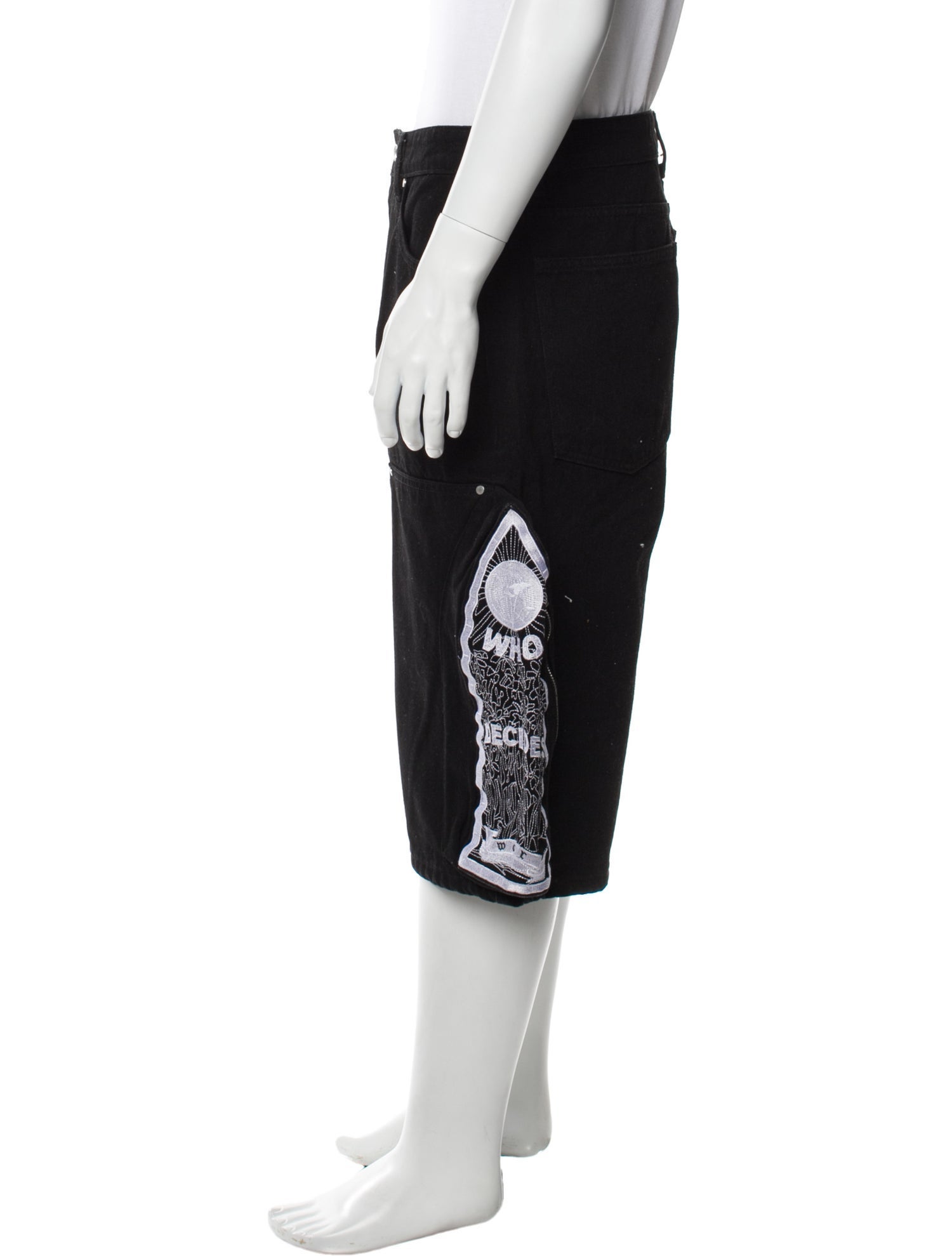 Who Decides War Graphic Print Denim Shorts w/ Tags