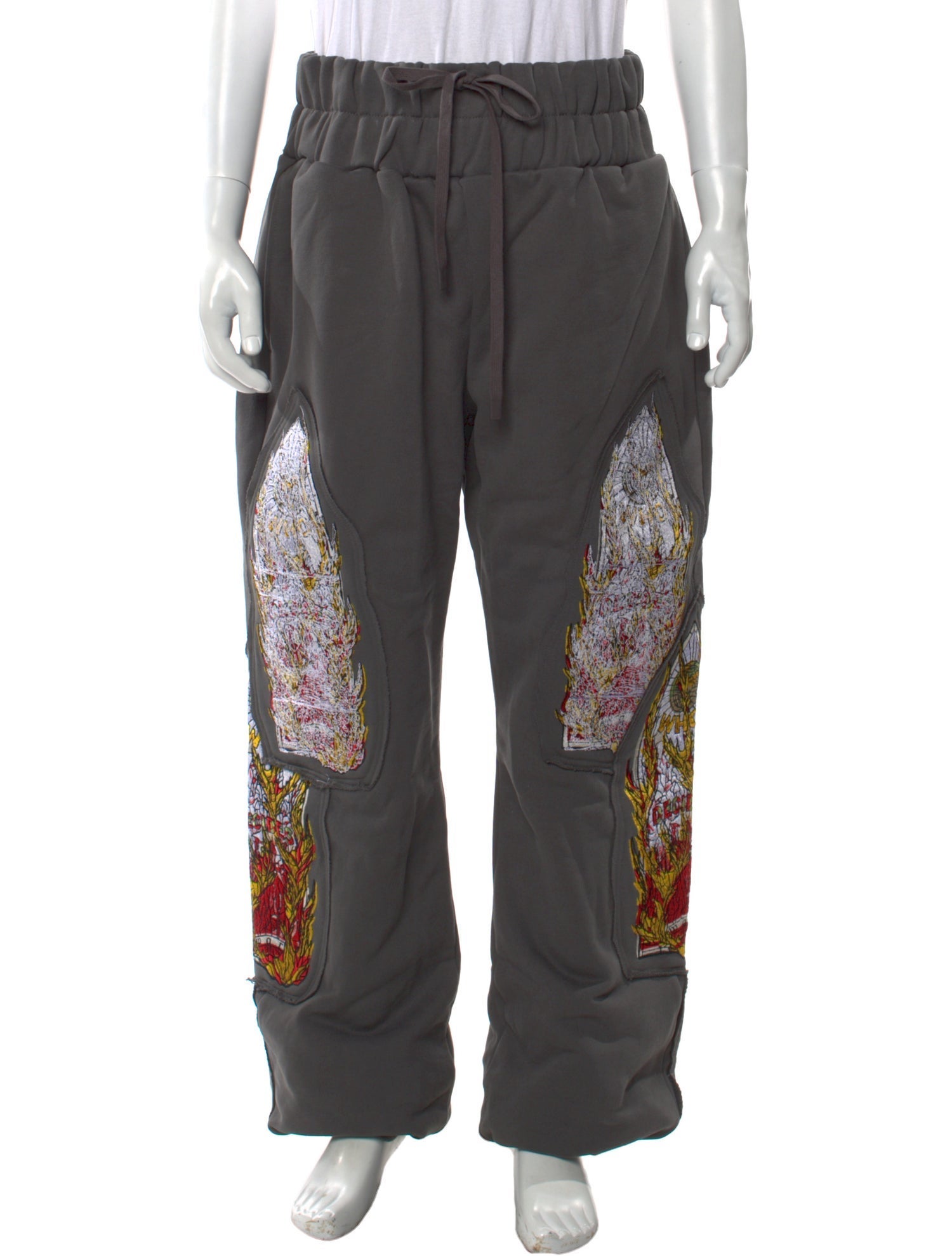 Who Decides War Printed Embroidered Accent Lounge Bottoms