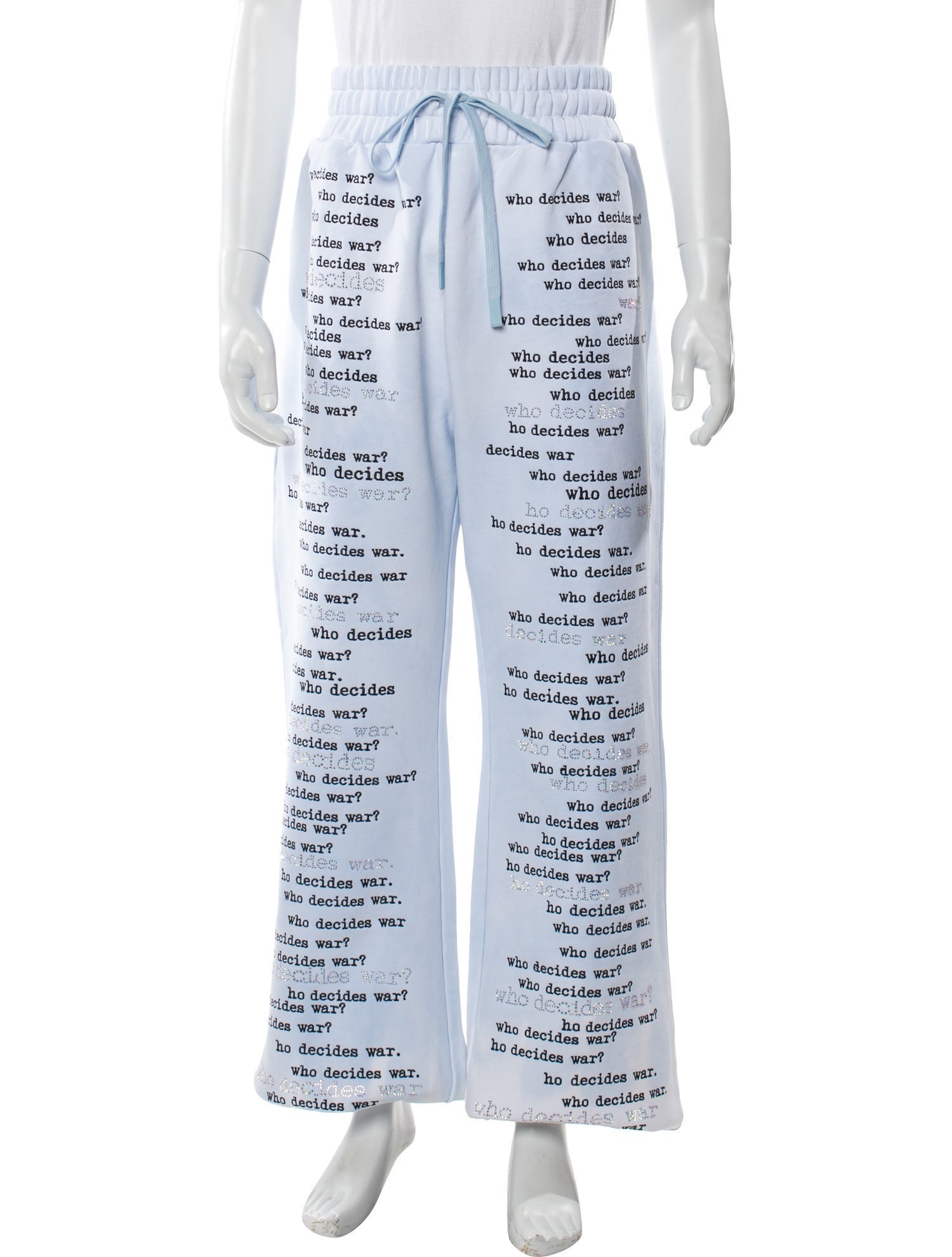 Who Decides War Printed Crystal Embellishments Lounge Bottoms