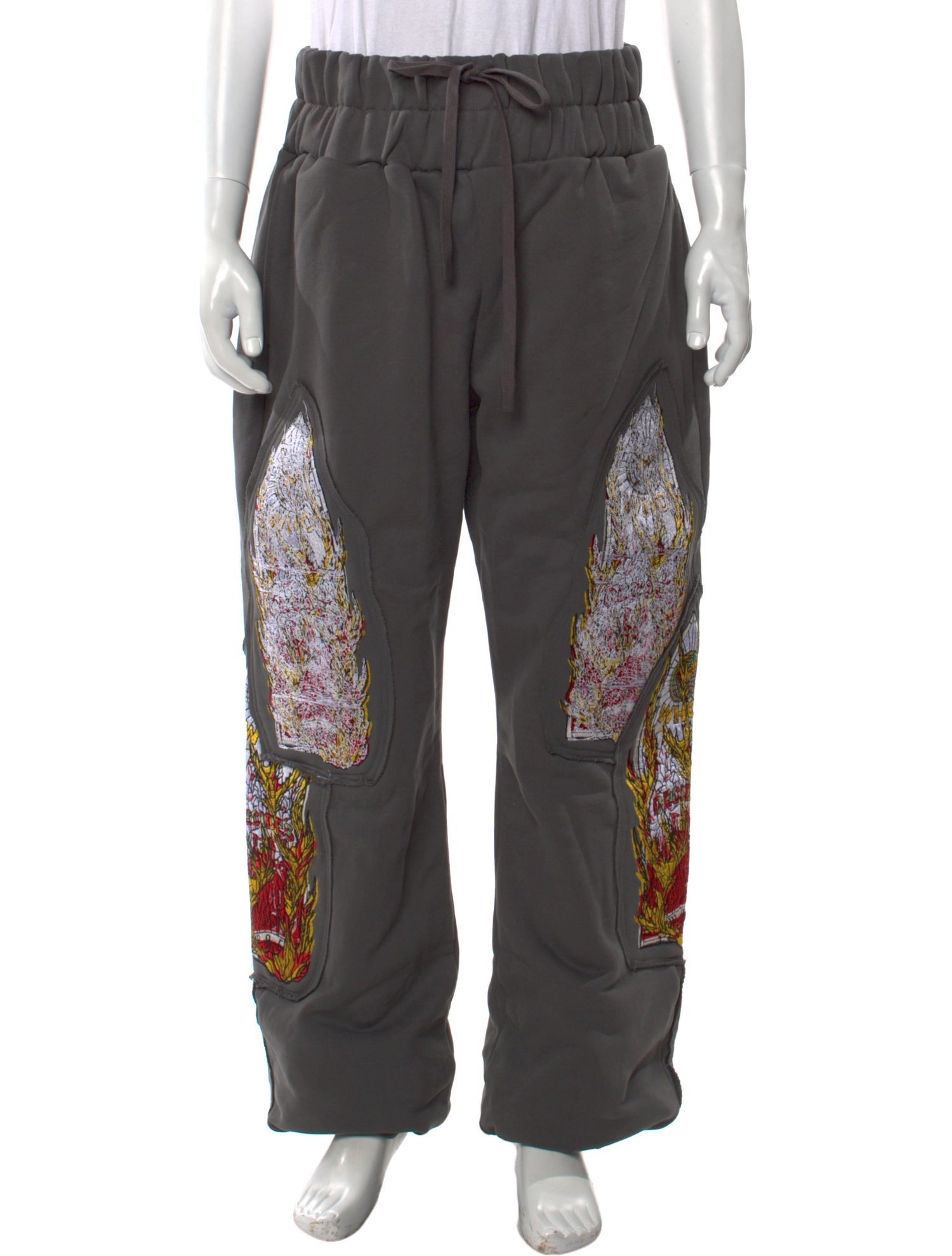 Who Decides War Printed Embroidered Accent Lounge Bottoms
