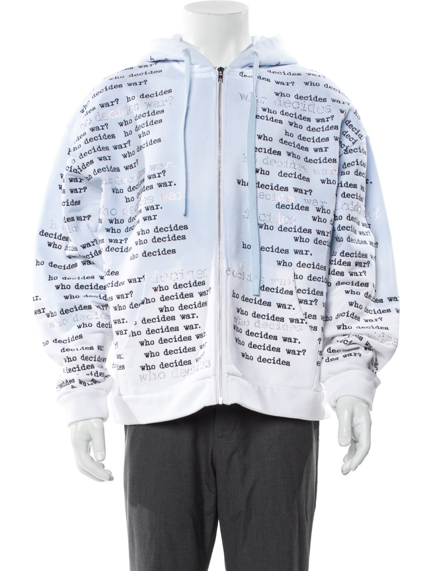 Who Decides War Graphic Print Crew Neck Hoodie