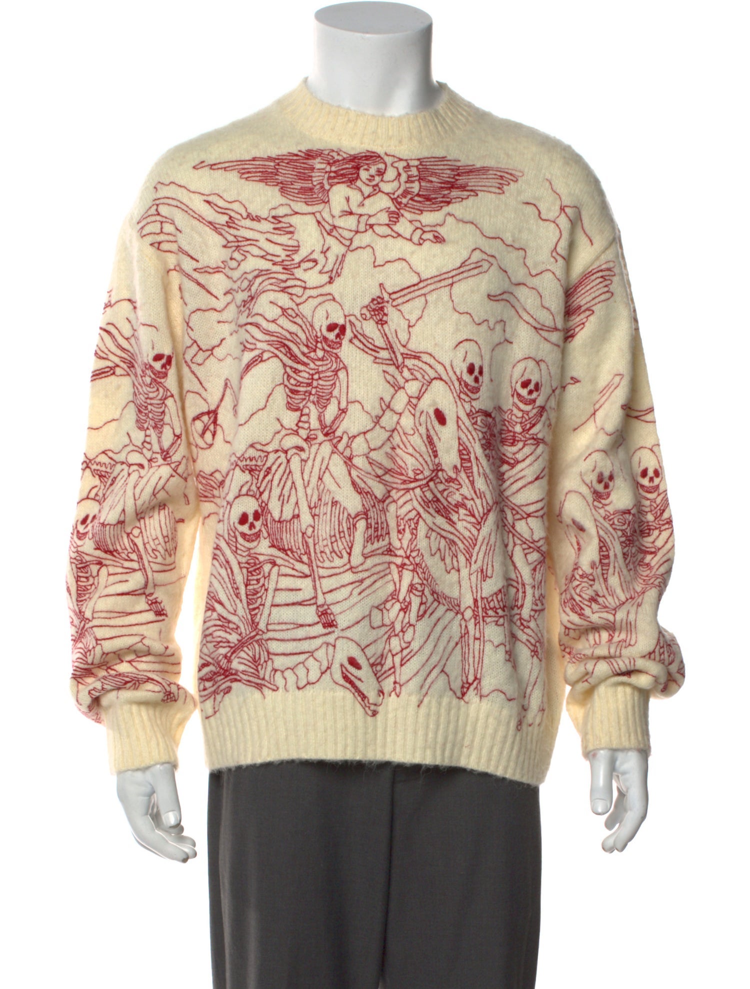 Who Decides War Graphic Print Crew Neck Pullover