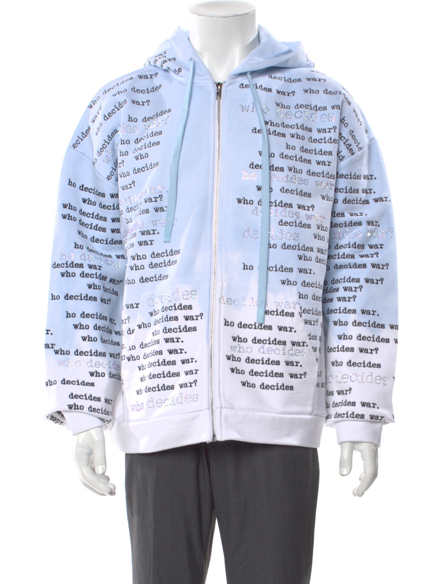 Who Decides War Graphic Print Crew Neck Hoodie w/ Tags