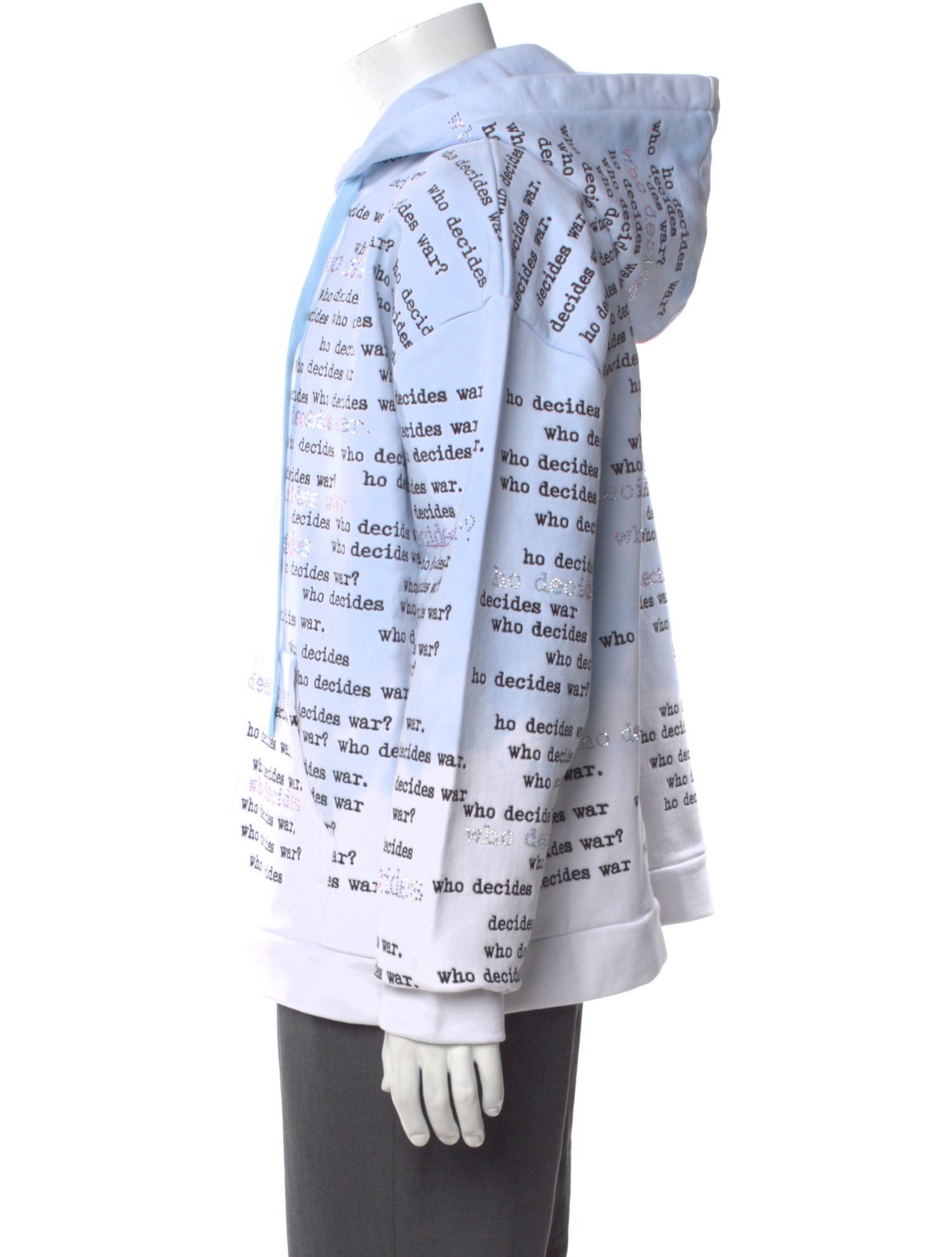 Who Decides War Graphic Print Crew Neck Hoodie w/ Tags