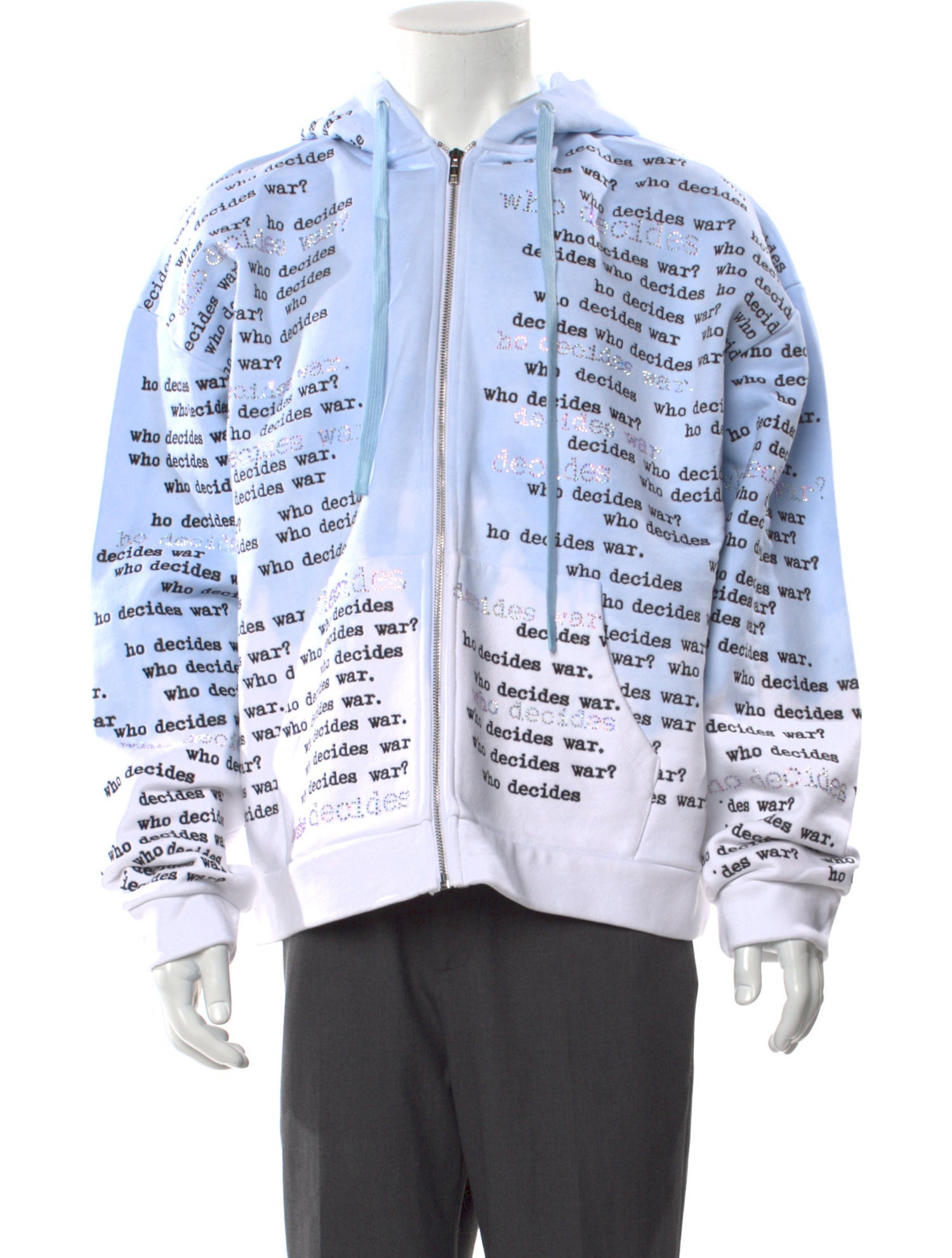 Who Decides War Graphic Print Crew Neck Hoodie w/ Tags