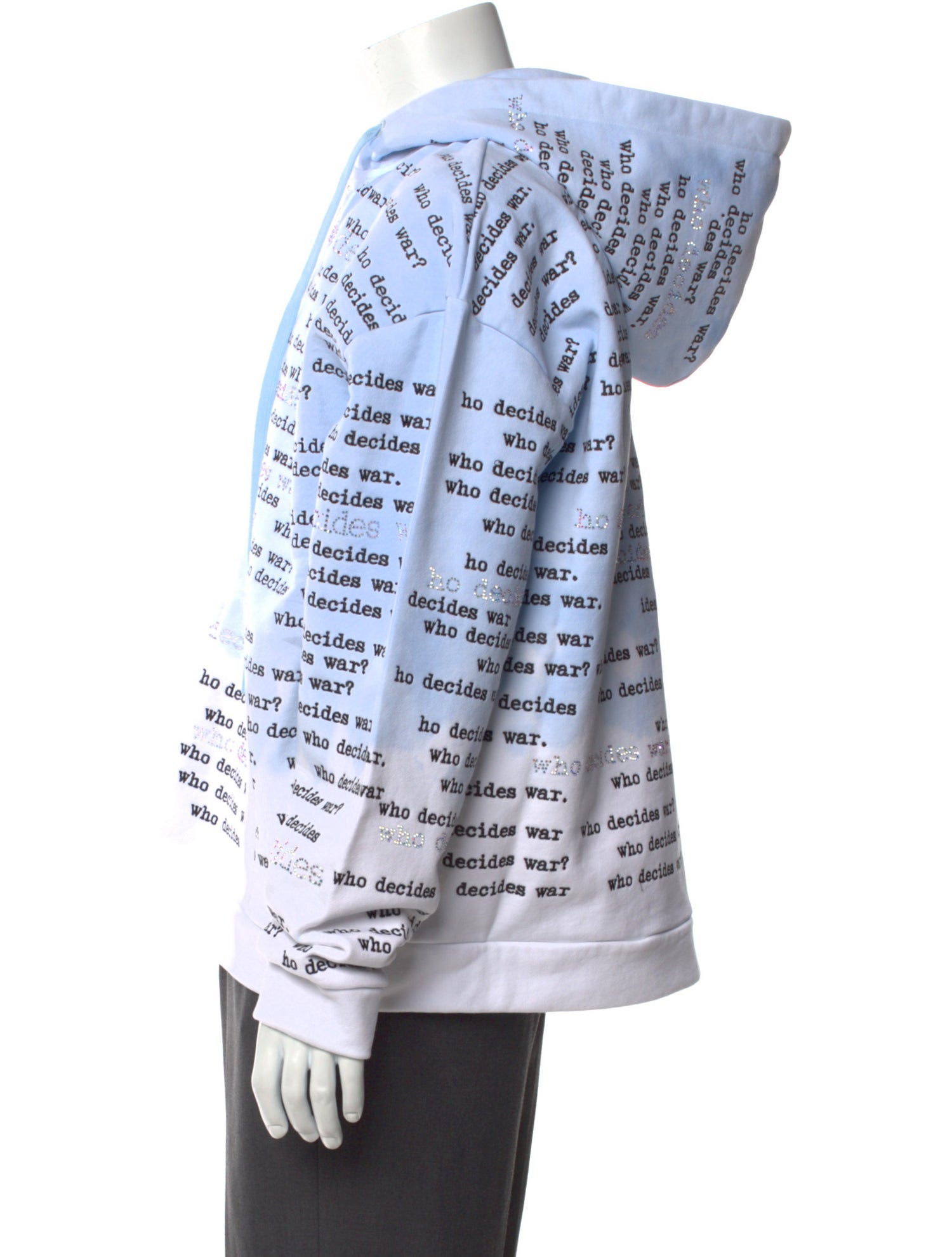 Who Decides War Graphic Print Crew Neck Hoodie w/ Tags