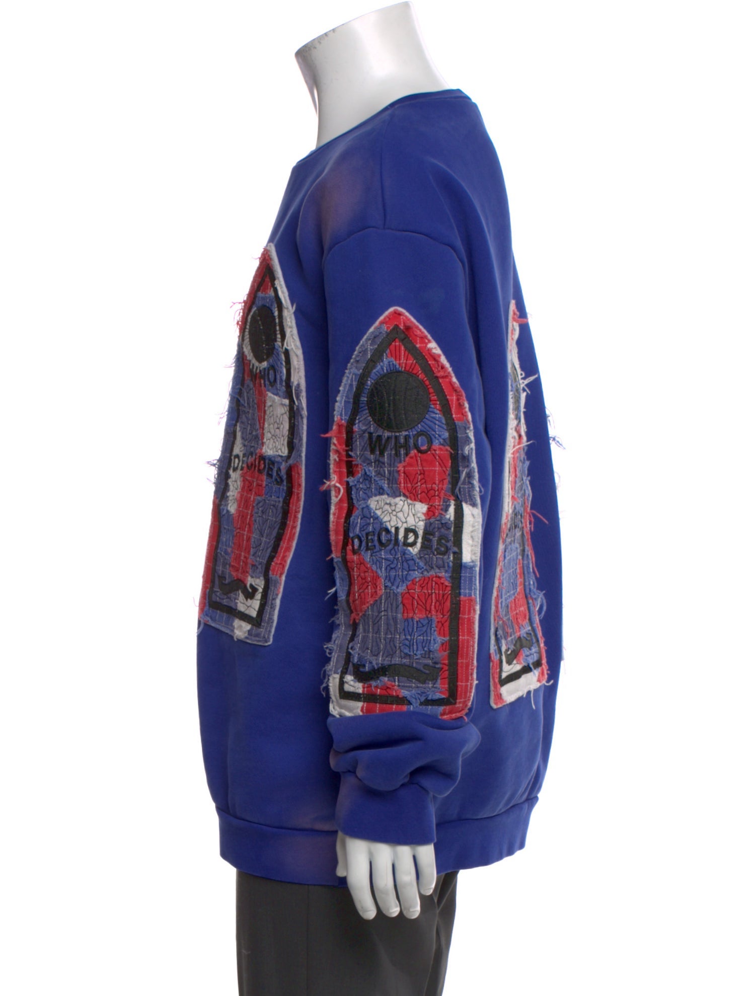 Who Decides War Graphic Print Crew Neck Pullover