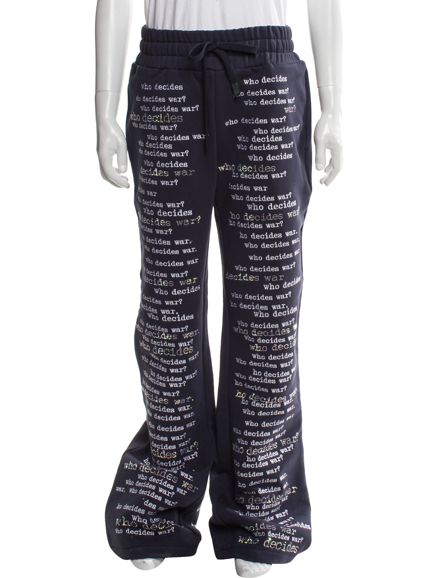 Who Decides War Printed Crystal Embellishments Pajama Bottoms