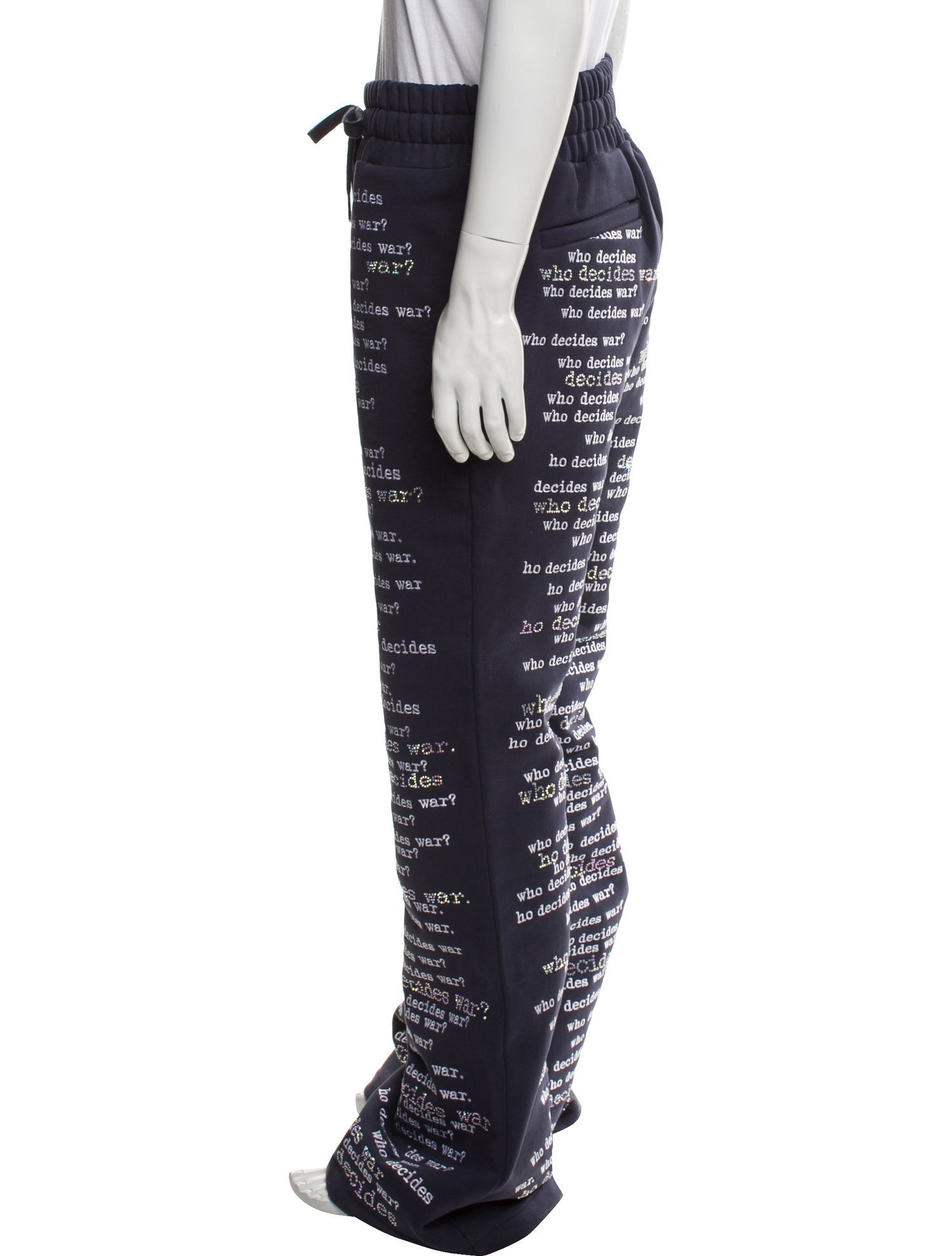 Who Decides War Printed Crystal Embellishments Pajama Bottoms